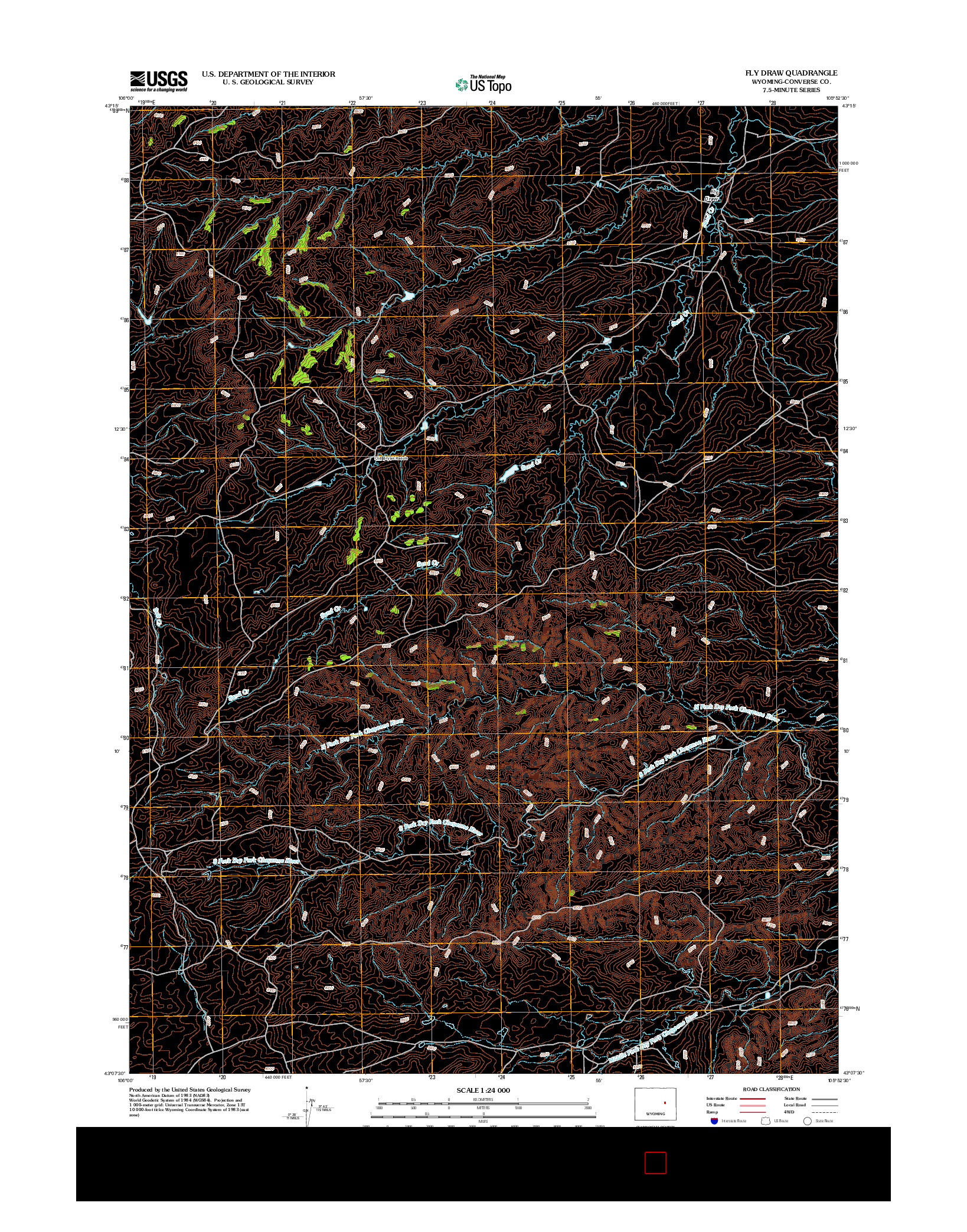 USGS US TOPO 7.5-MINUTE MAP FOR FLY DRAW, WY 2012