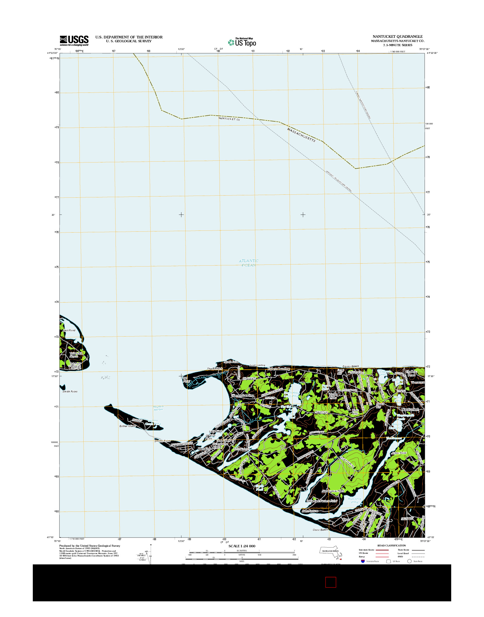 USGS US TOPO 7.5-MINUTE MAP FOR NANTUCKET, MA 2012