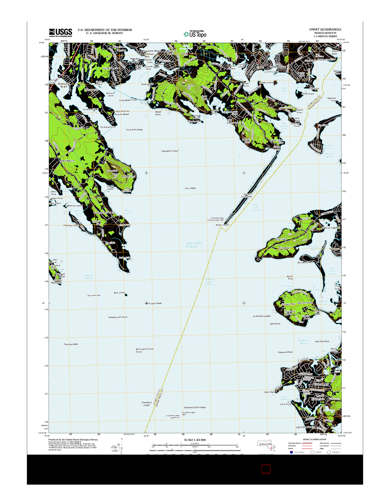 USGS US TOPO 7.5-MINUTE MAP FOR ONSET, MA 2012