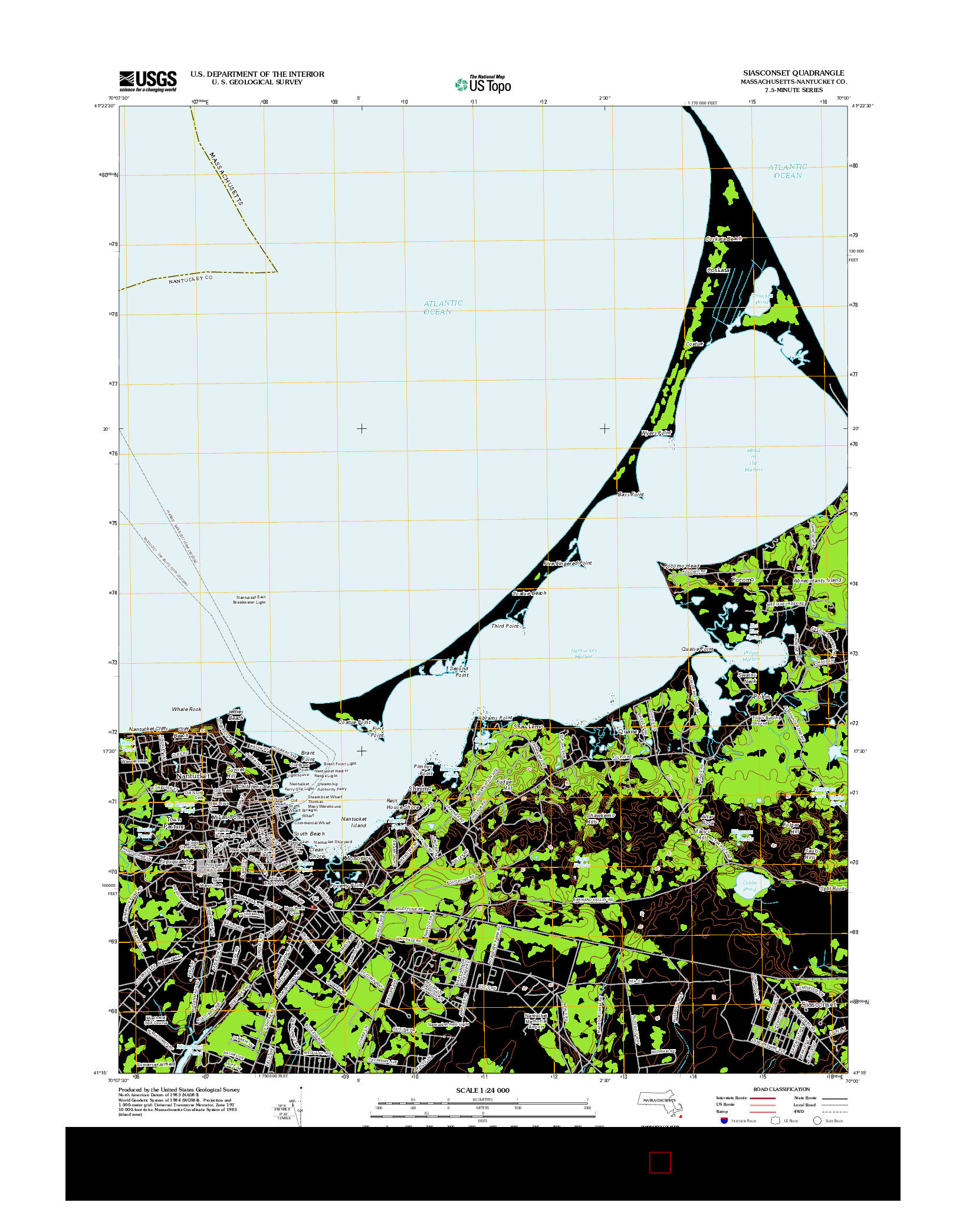 USGS US TOPO 7.5-MINUTE MAP FOR SIASCONSET, MA 2012