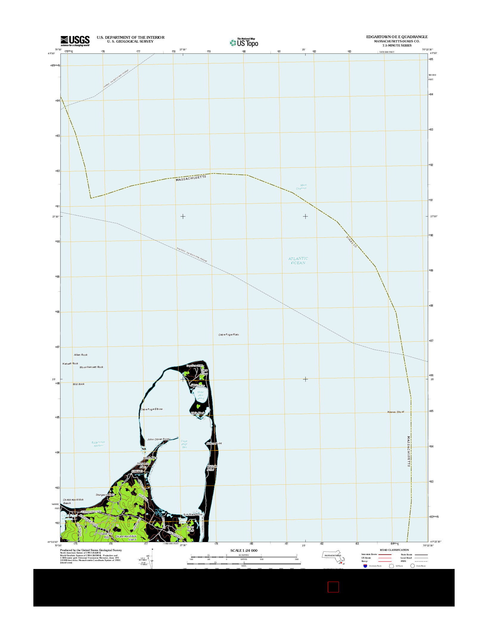 USGS US TOPO 7.5-MINUTE MAP FOR EDGARTOWN OE E, MA 2012