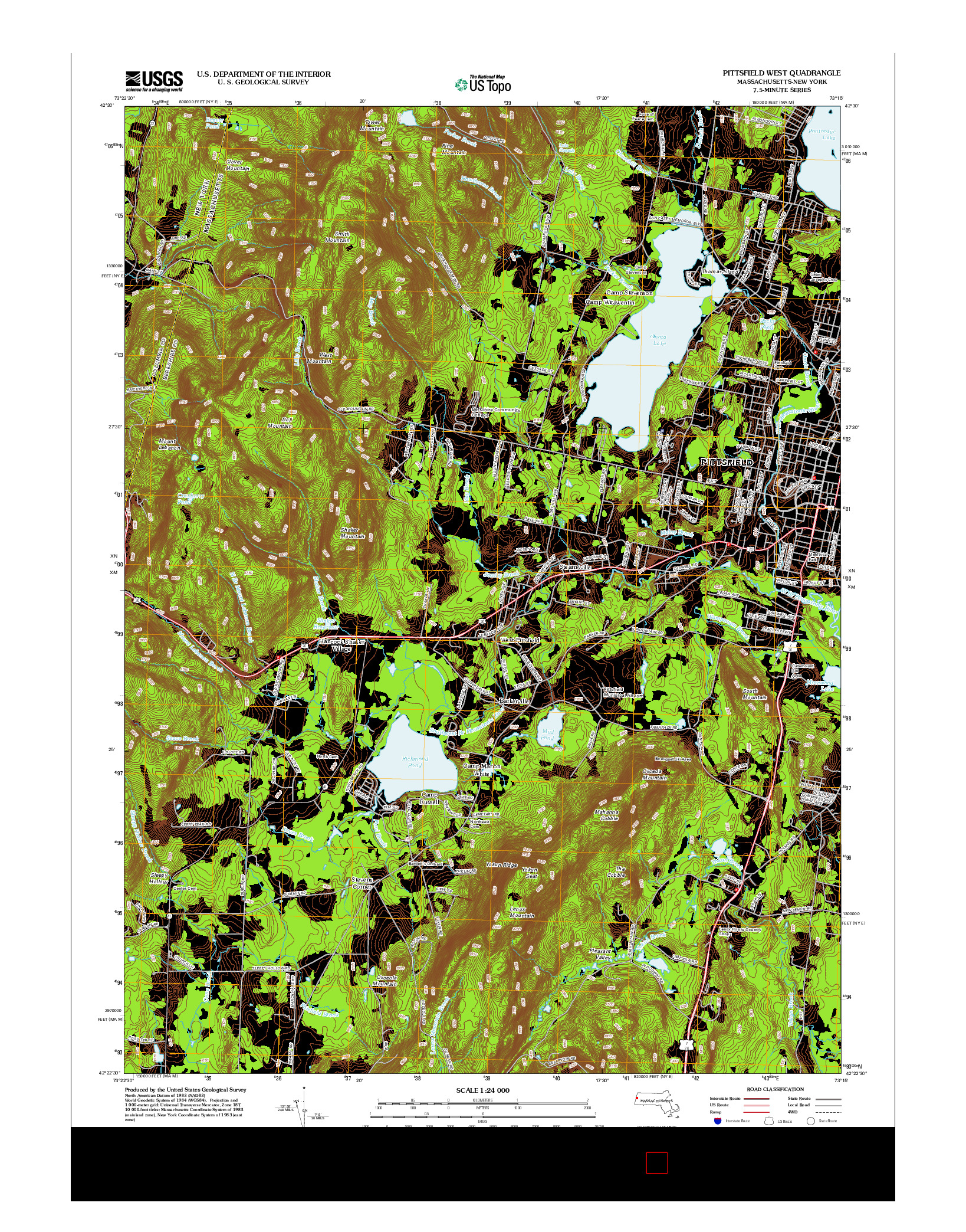 USGS US TOPO 7.5-MINUTE MAP FOR PITTSFIELD WEST, MA-NY 2012