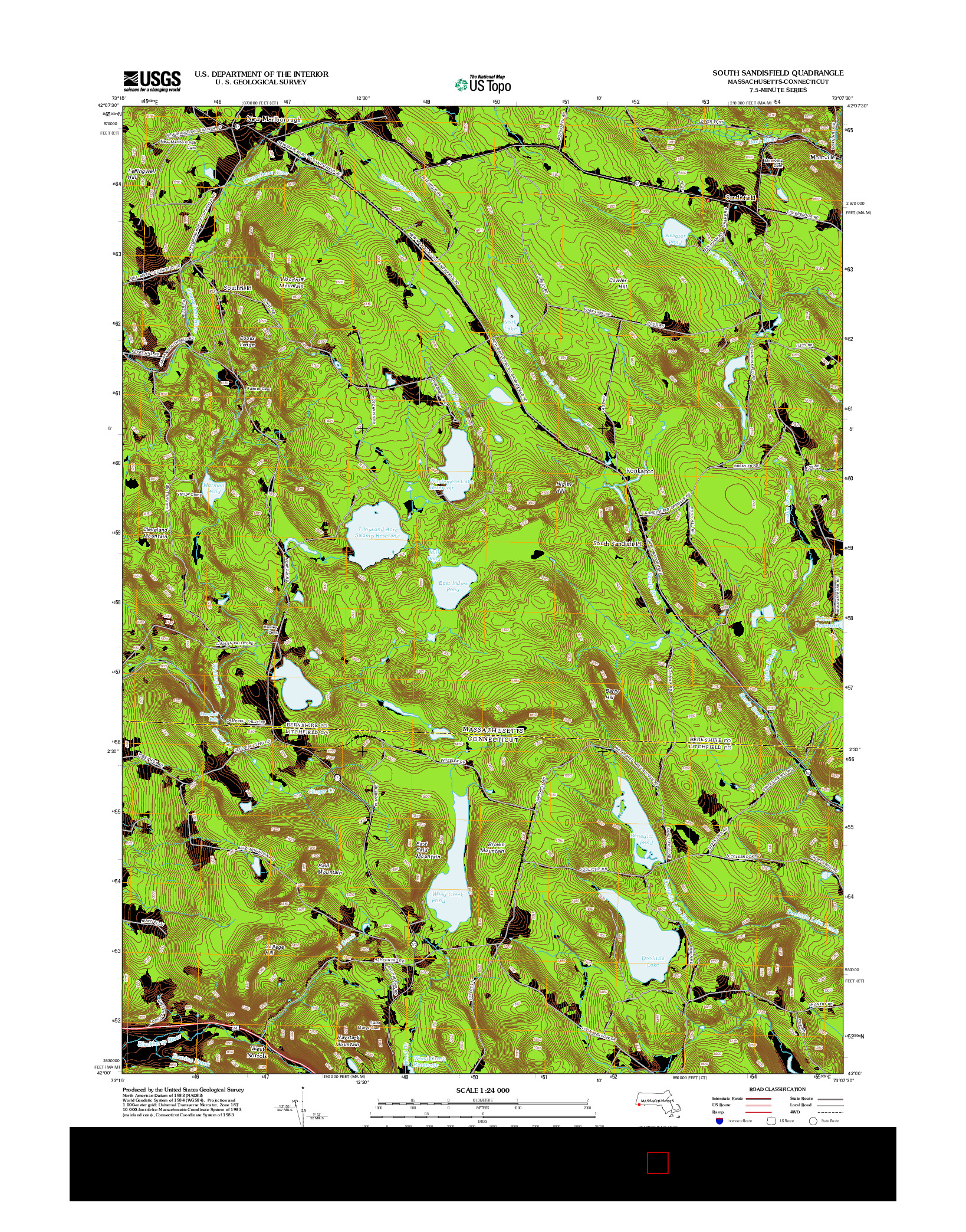 USGS US TOPO 7.5-MINUTE MAP FOR SOUTH SANDISFIELD, MA-CT 2012