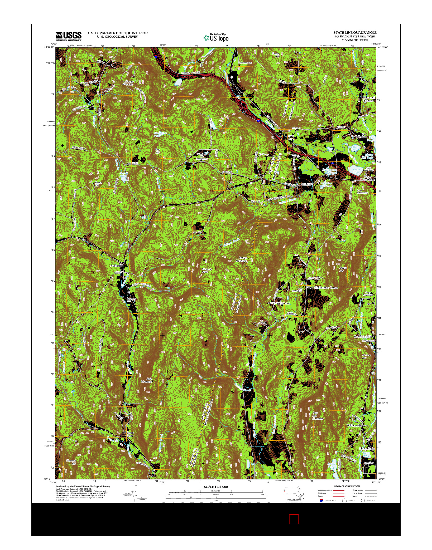 USGS US TOPO 7.5-MINUTE MAP FOR STATE LINE, MA-NY 2012