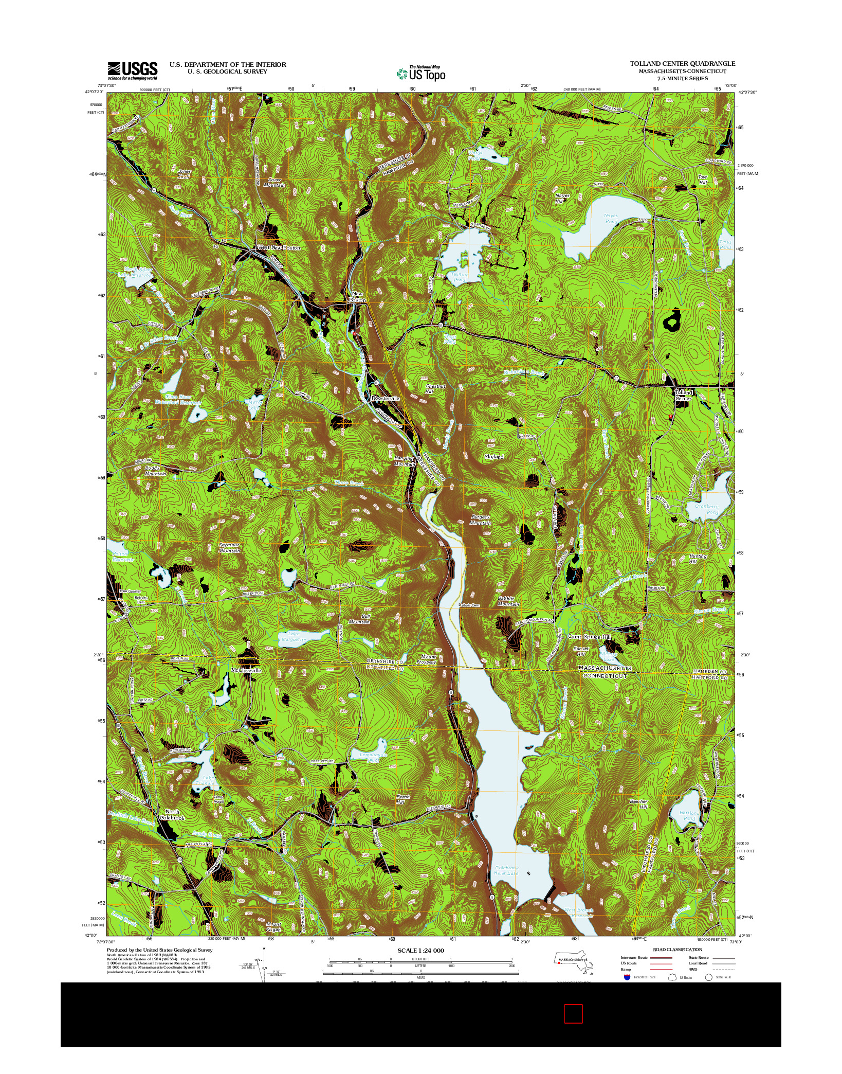 USGS US TOPO 7.5-MINUTE MAP FOR TOLLAND CENTER, MA-CT 2012