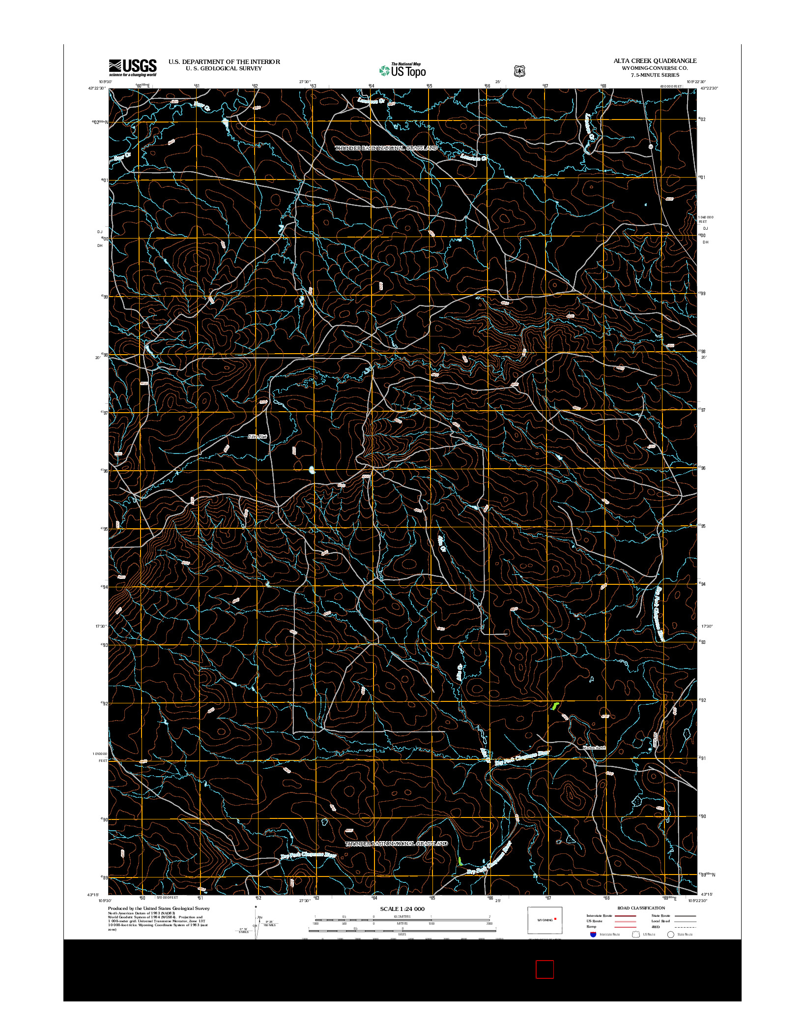 USGS US TOPO 7.5-MINUTE MAP FOR ALTA CREEK, WY 2012