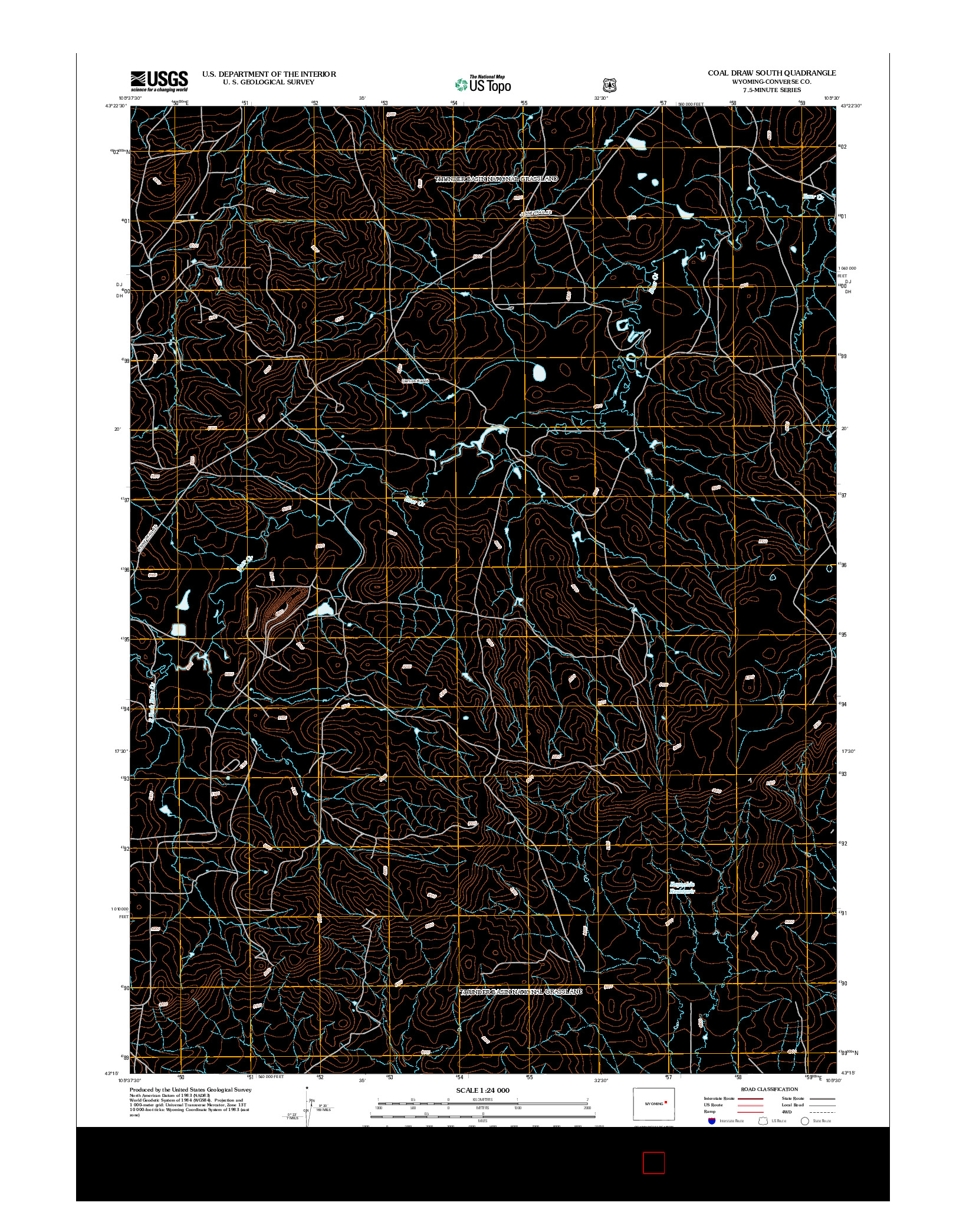 USGS US TOPO 7.5-MINUTE MAP FOR COAL DRAW SOUTH, WY 2012