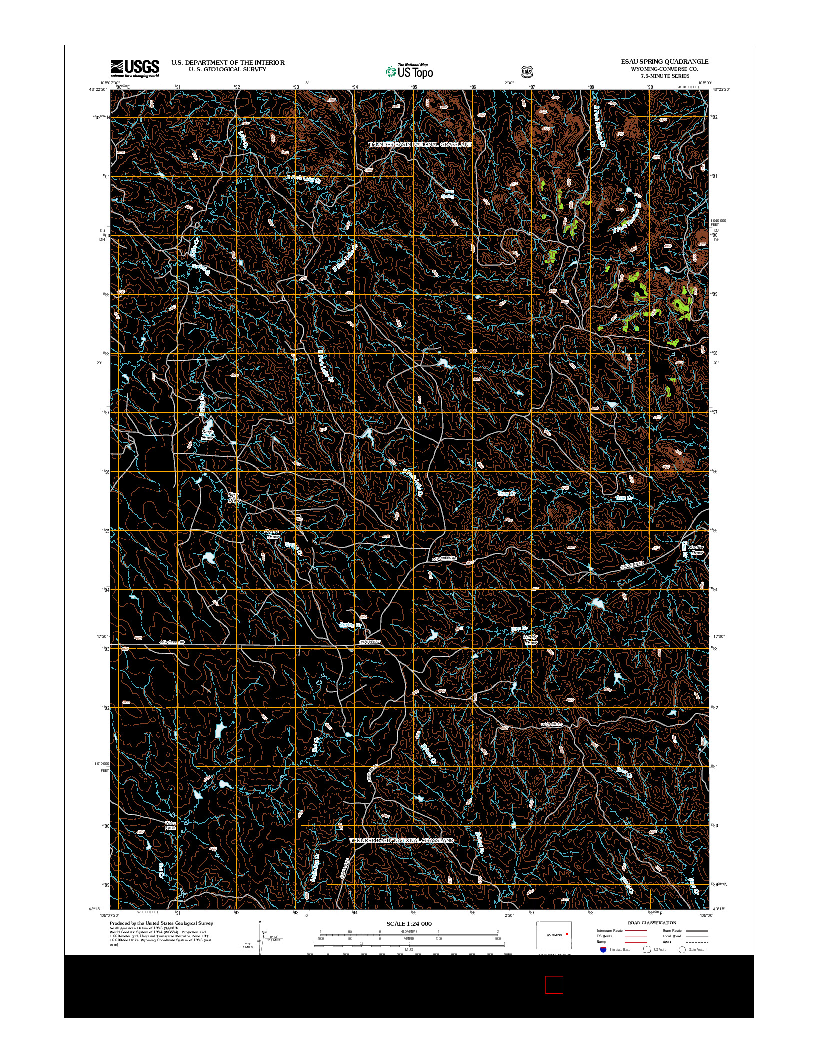 USGS US TOPO 7.5-MINUTE MAP FOR ESAU SPRING, WY 2012