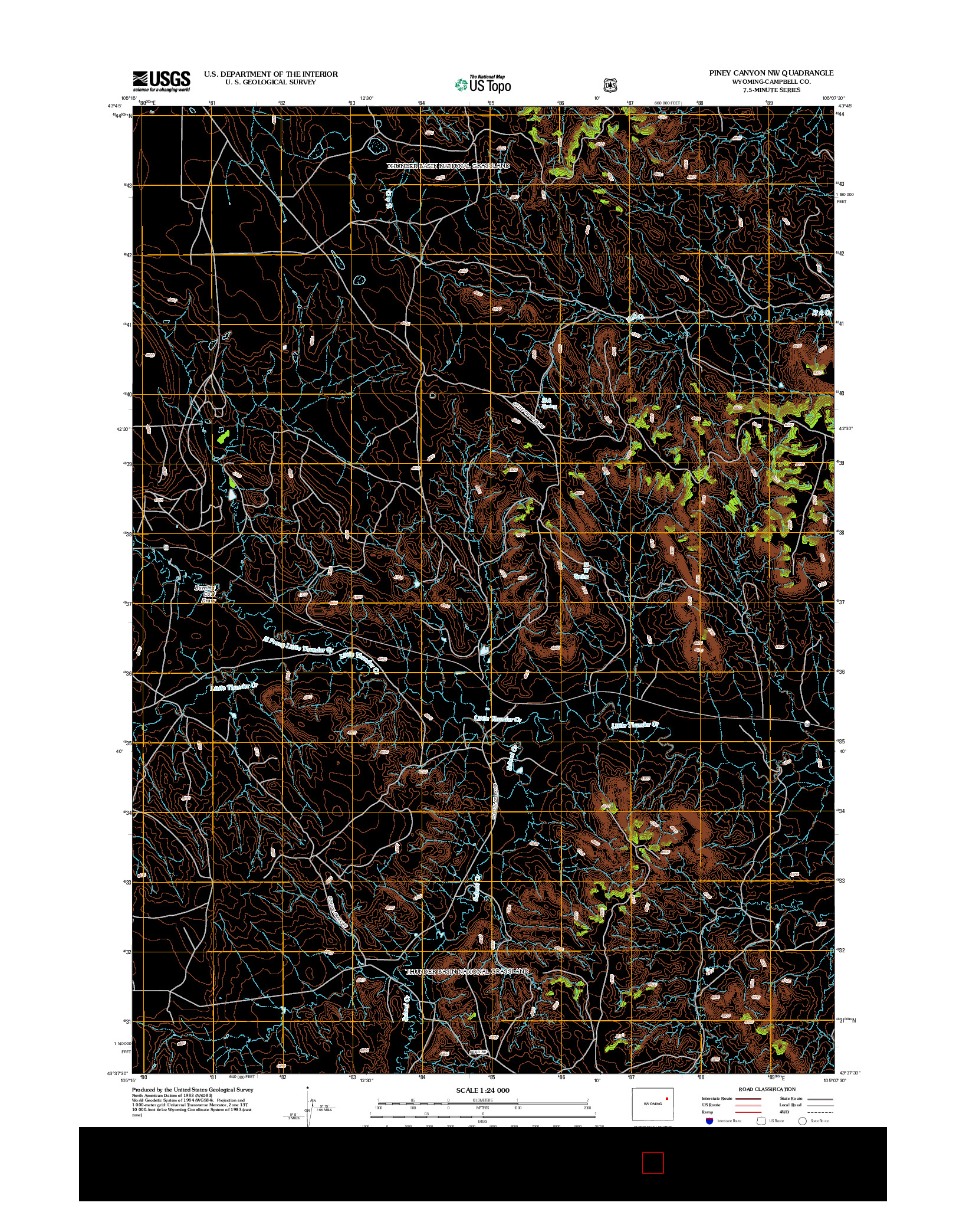 USGS US TOPO 7.5-MINUTE MAP FOR PINEY CANYON NW, WY 2012
