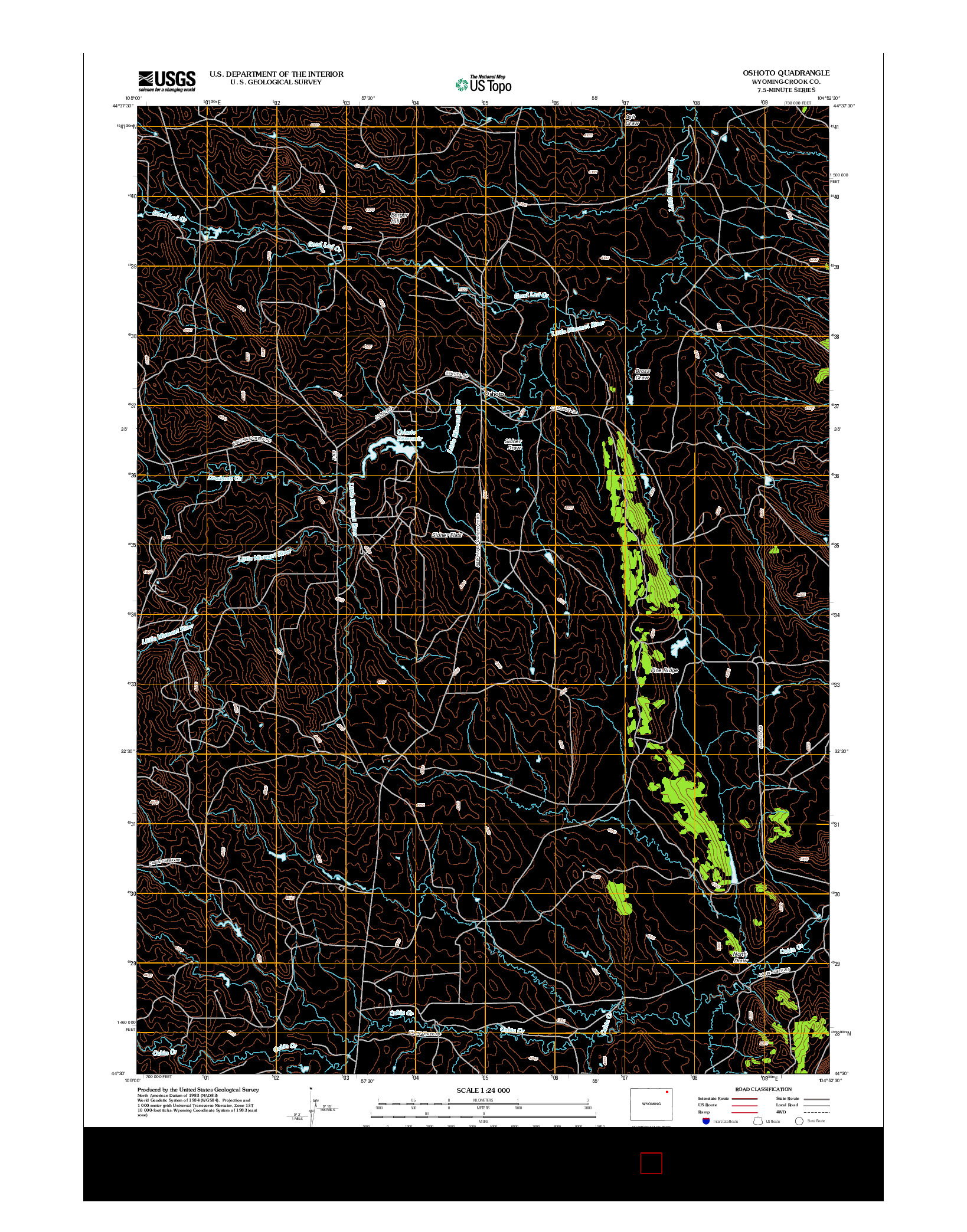 USGS US TOPO 7.5-MINUTE MAP FOR OSHOTO, WY 2012