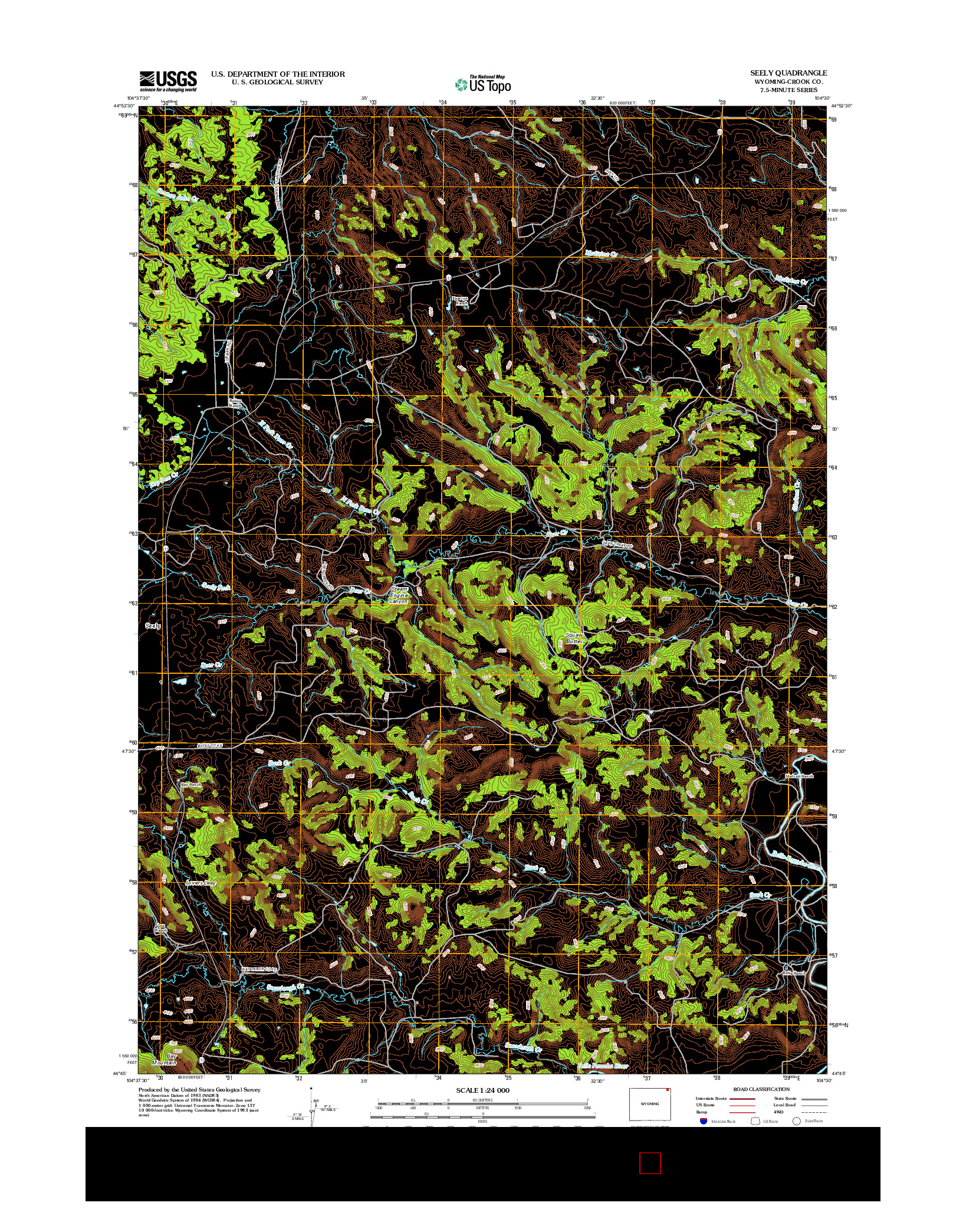 USGS US TOPO 7.5-MINUTE MAP FOR SEELY, WY 2012