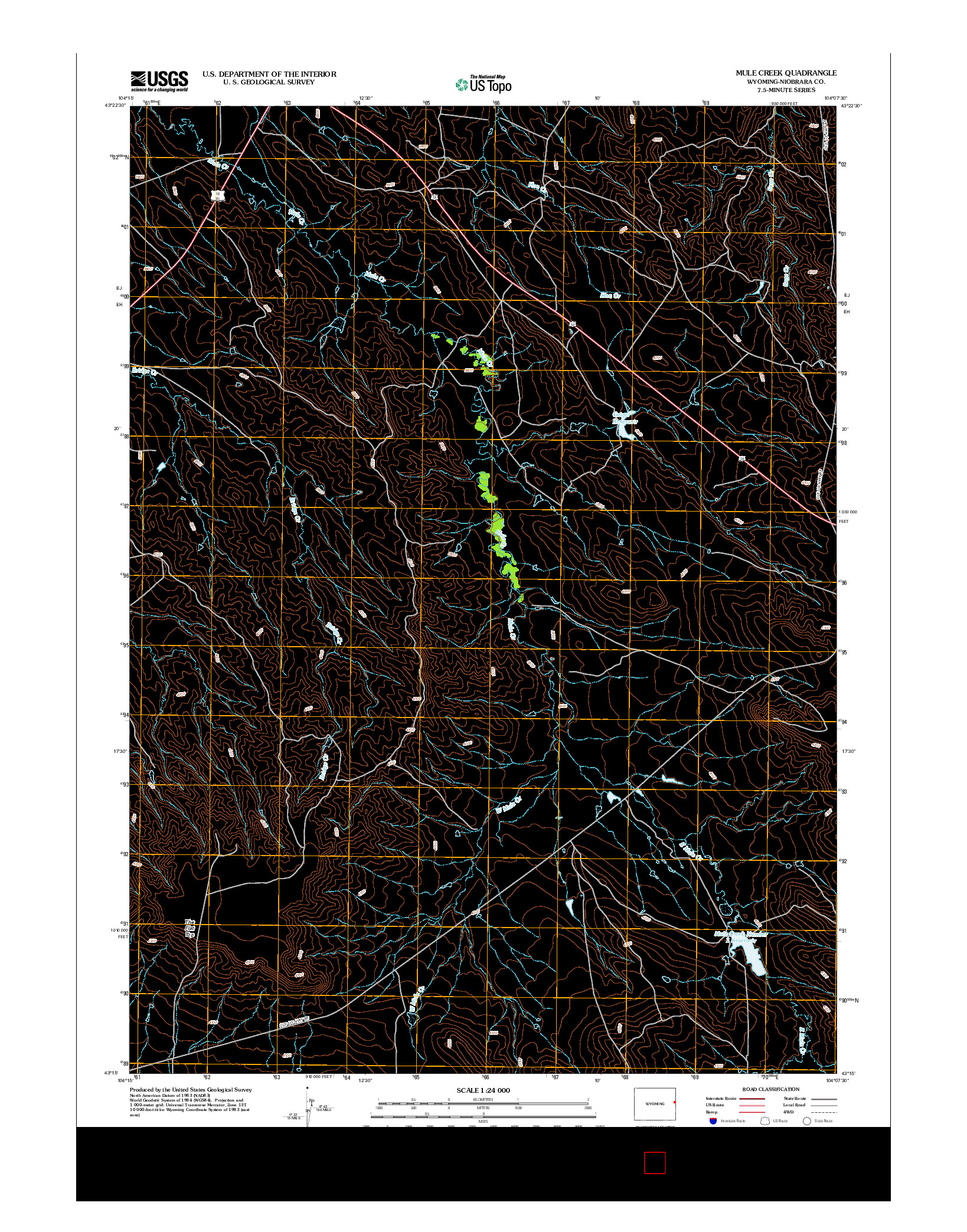 USGS US TOPO 7.5-MINUTE MAP FOR MULE CREEK, WY 2012