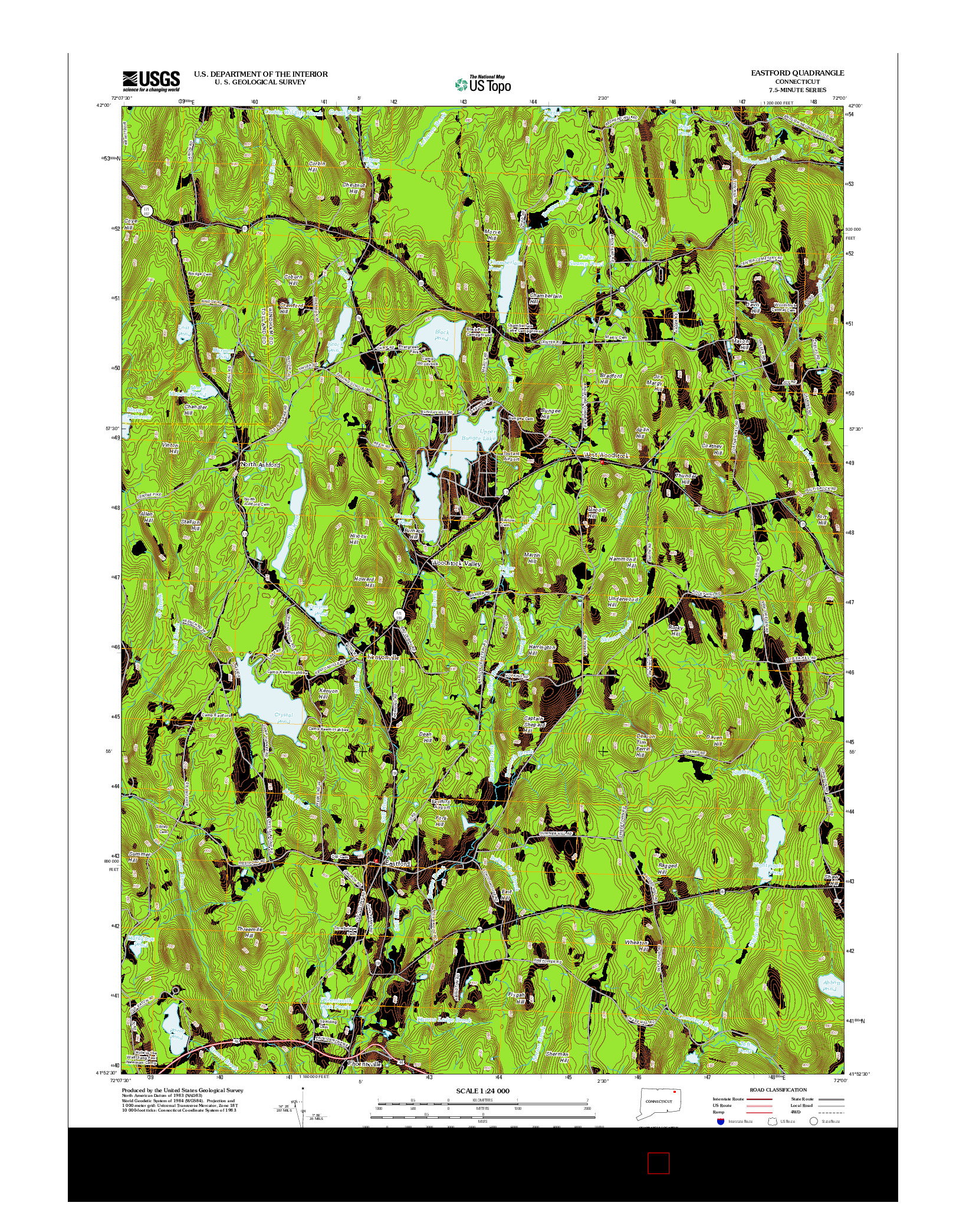 USGS US TOPO 7.5-MINUTE MAP FOR EASTFORD, CT 2012