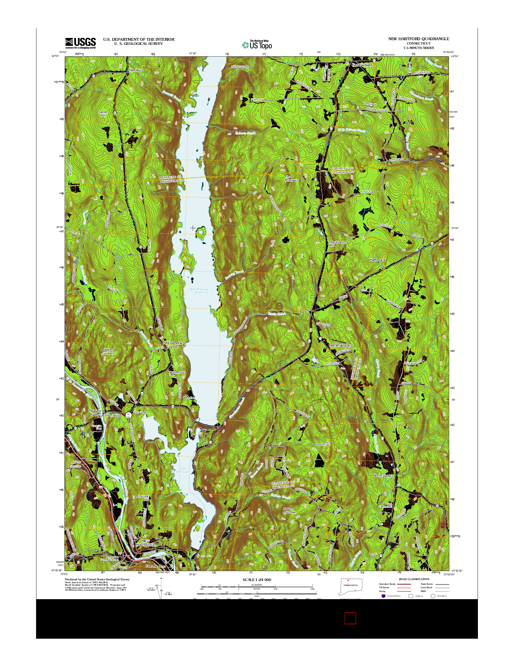 USGS US TOPO 7.5-MINUTE MAP FOR NEW HARTFORD, CT 2012