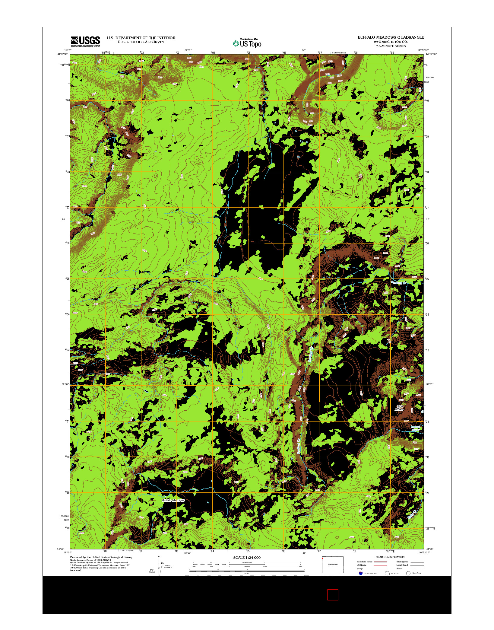 USGS US TOPO 7.5-MINUTE MAP FOR BUFFALO MEADOWS, WY 2012