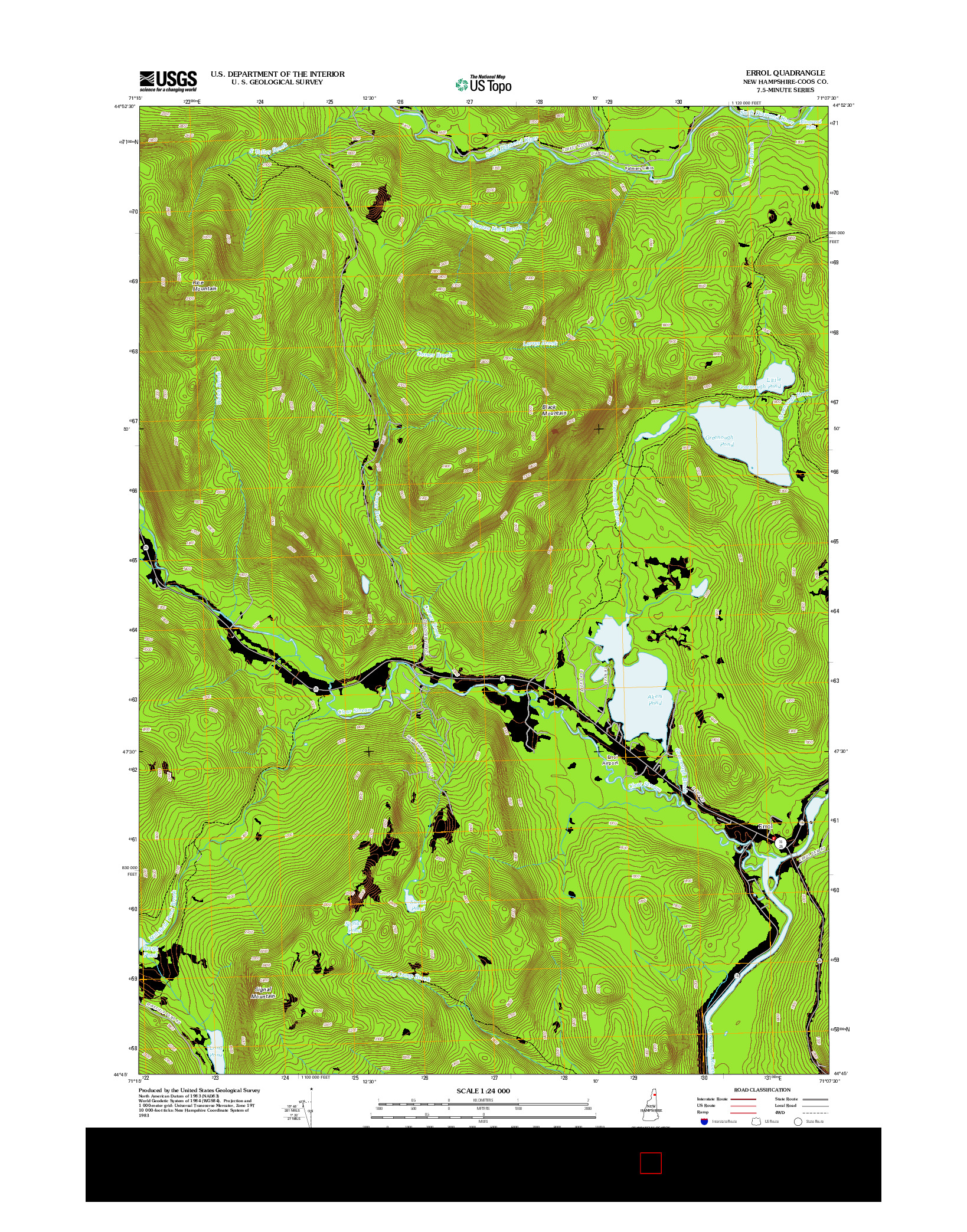 USGS US TOPO 7.5-MINUTE MAP FOR ERROL, NH 2012