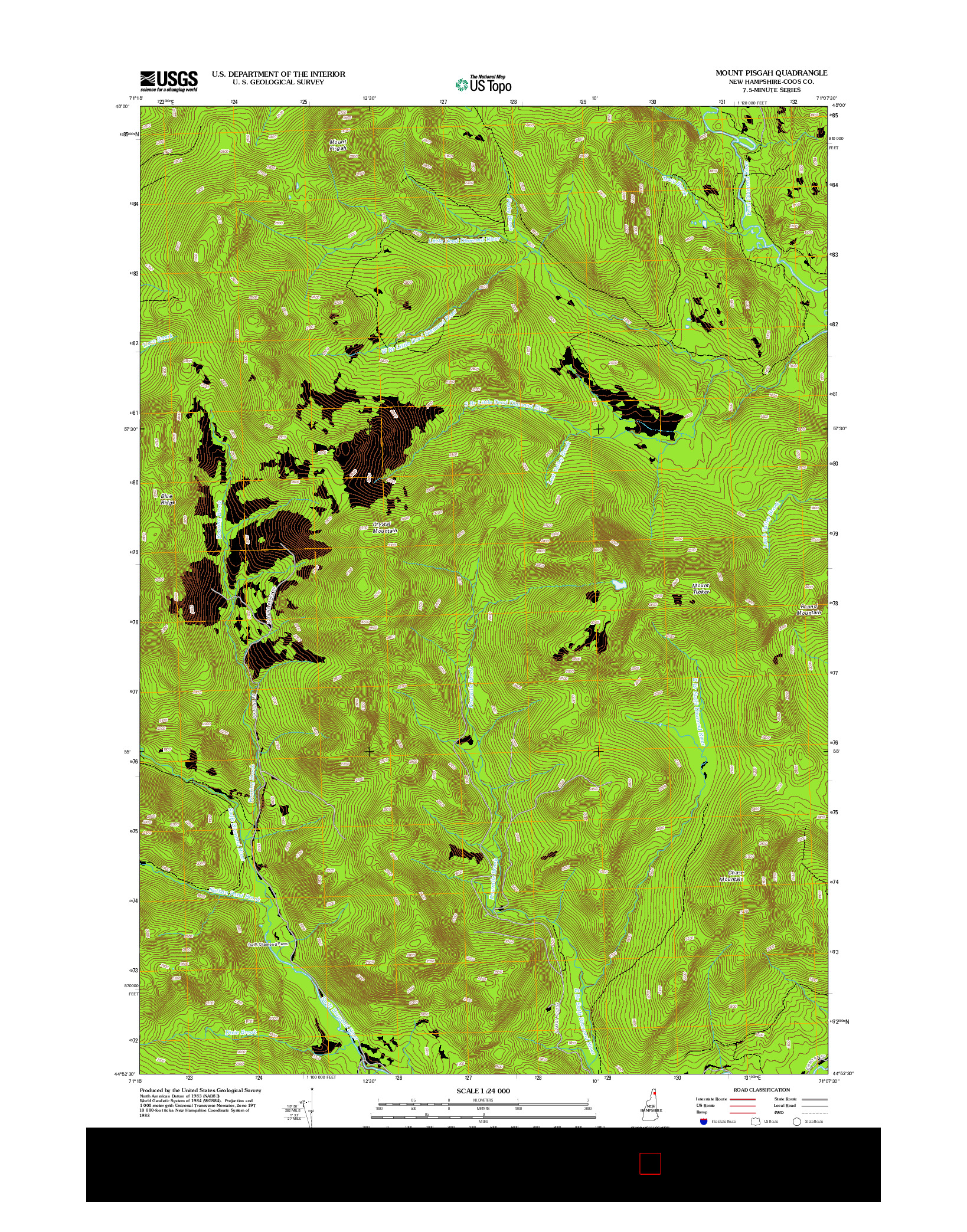 USGS US TOPO 7.5-MINUTE MAP FOR MOUNT PISGAH, NH 2012