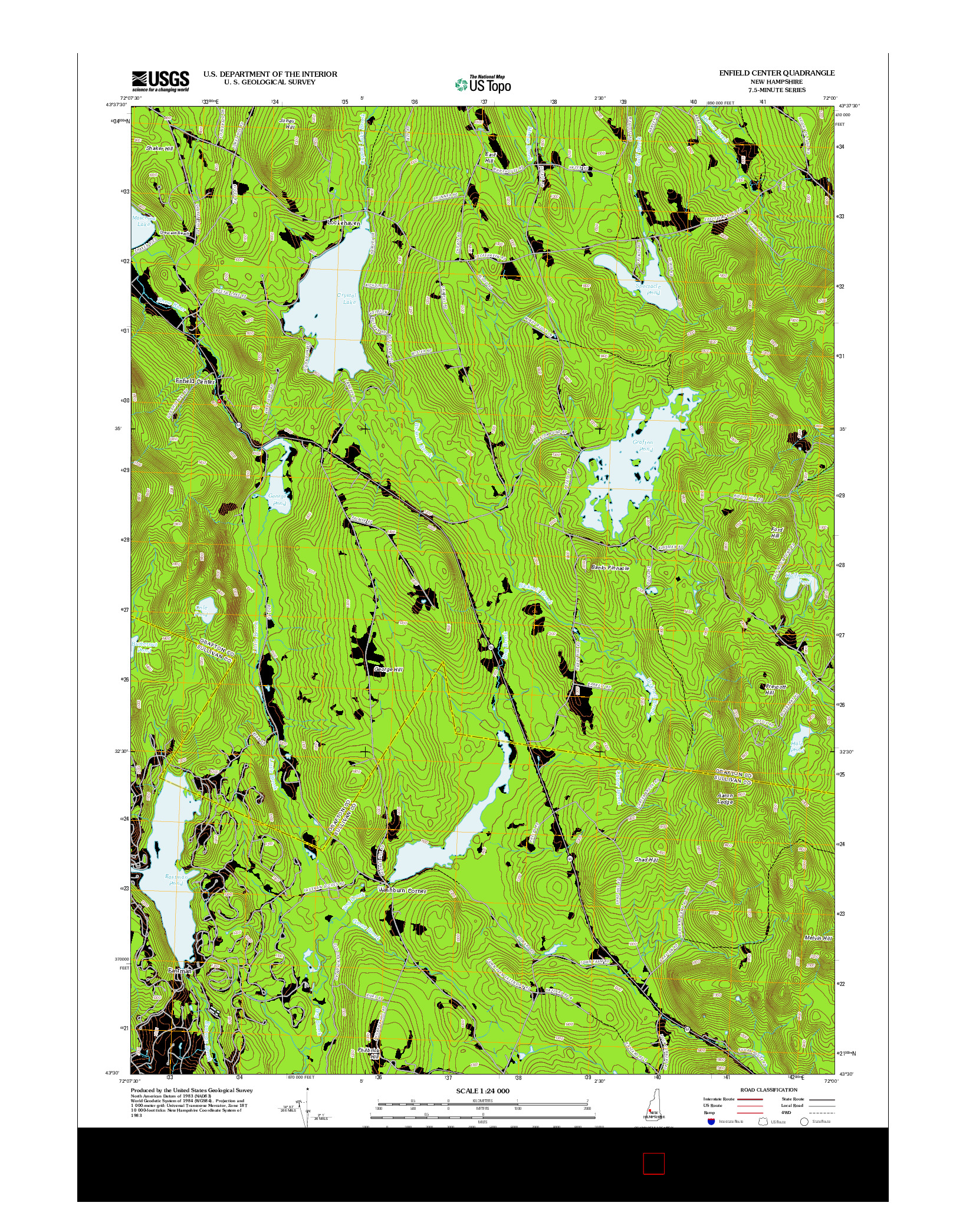 USGS US TOPO 7.5-MINUTE MAP FOR ENFIELD CENTER, NH 2012