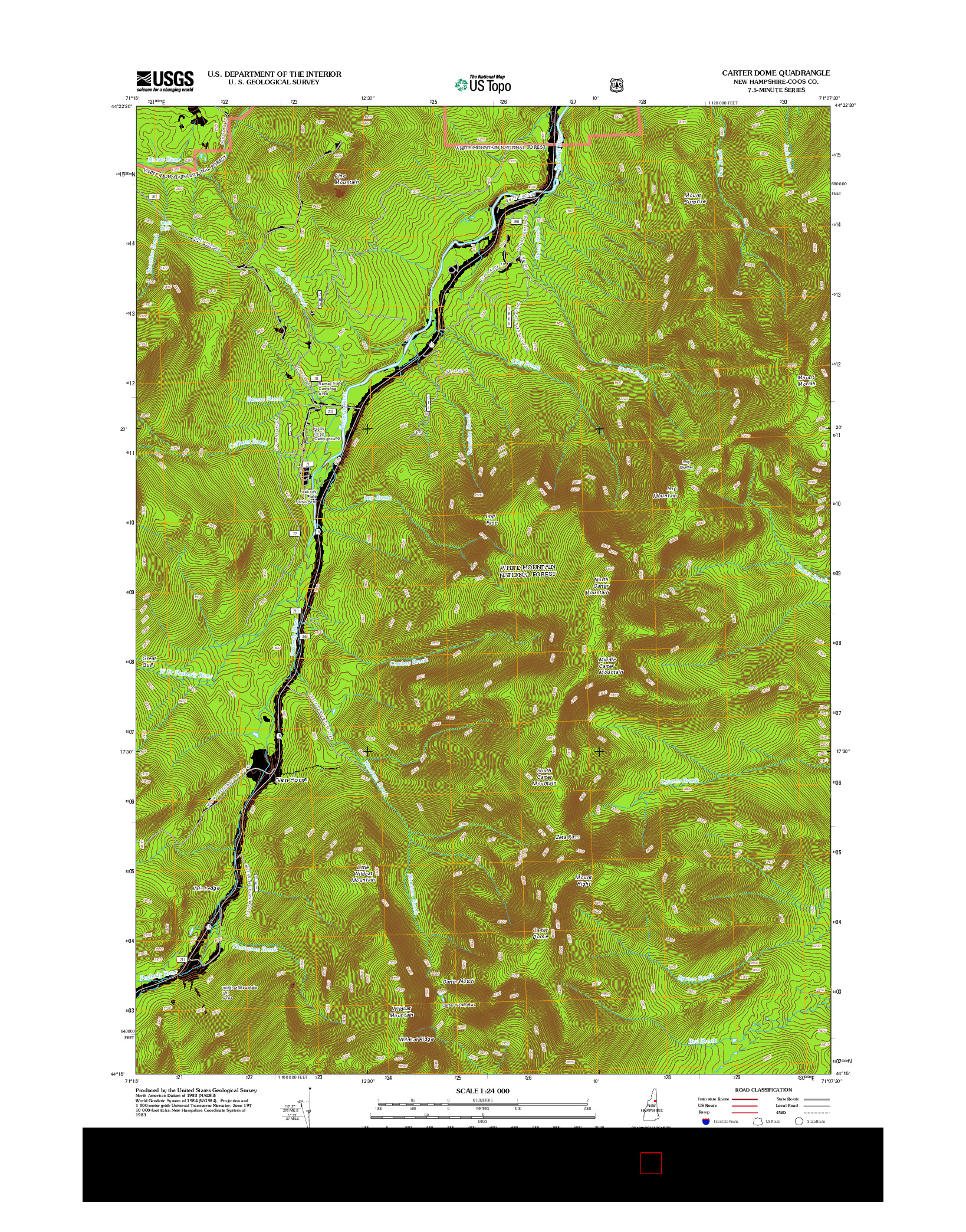 USGS US TOPO 7.5-MINUTE MAP FOR CARTER DOME, NH 2012