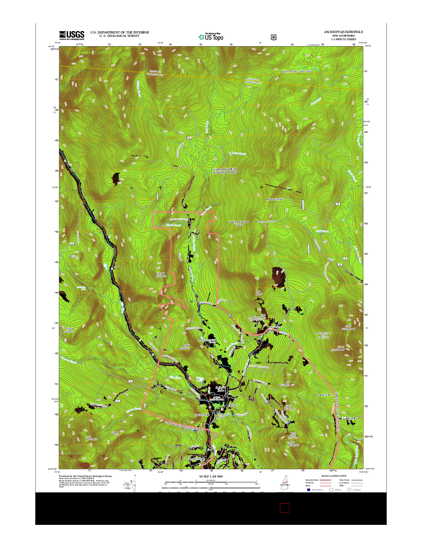 USGS US TOPO 7.5-MINUTE MAP FOR JACKSON, NH 2012