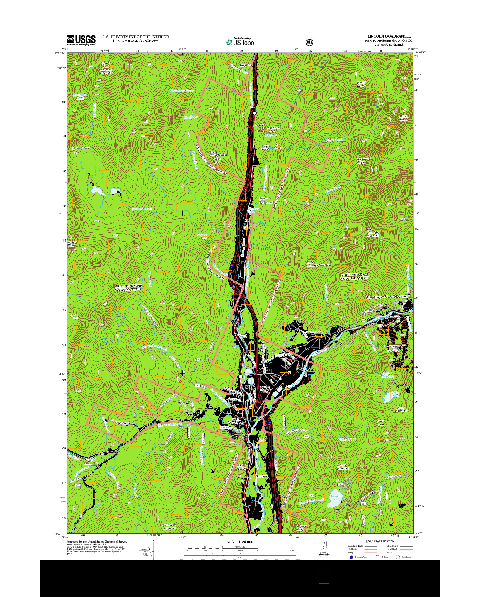 USGS US TOPO 7.5-MINUTE MAP FOR LINCOLN, NH 2012