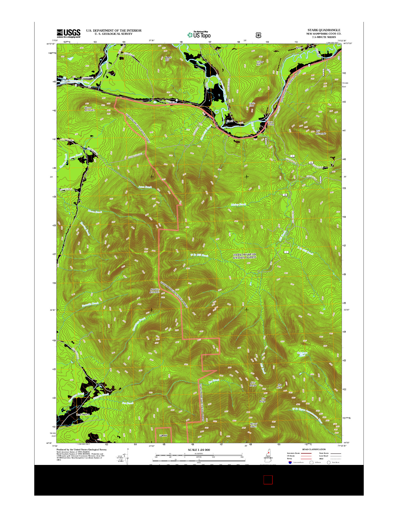 USGS US TOPO 7.5-MINUTE MAP FOR STARK, NH 2012