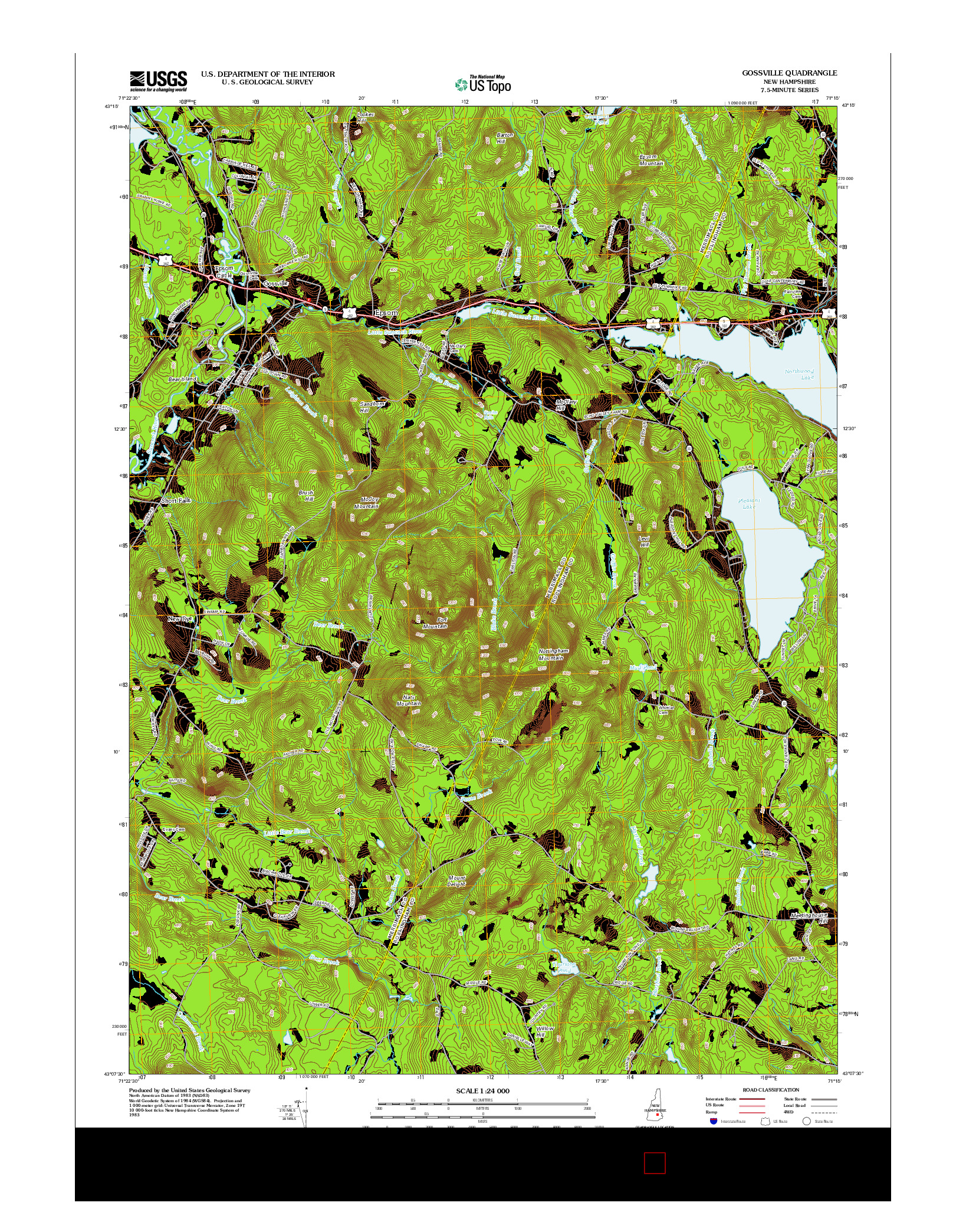 USGS US TOPO 7.5-MINUTE MAP FOR GOSSVILLE, NH 2012