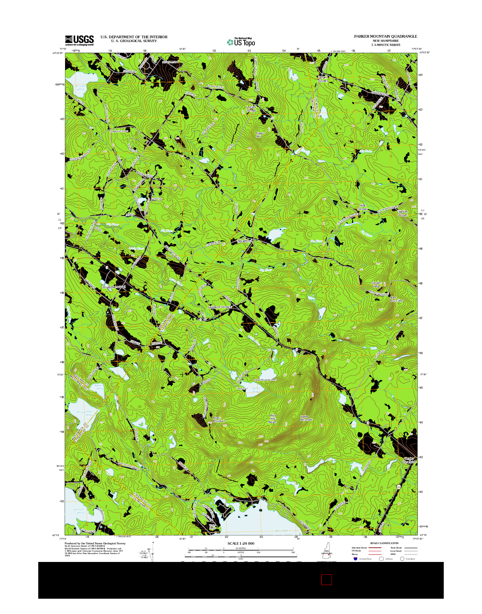 USGS US TOPO 7.5-MINUTE MAP FOR PARKER MOUNTAIN, NH 2012