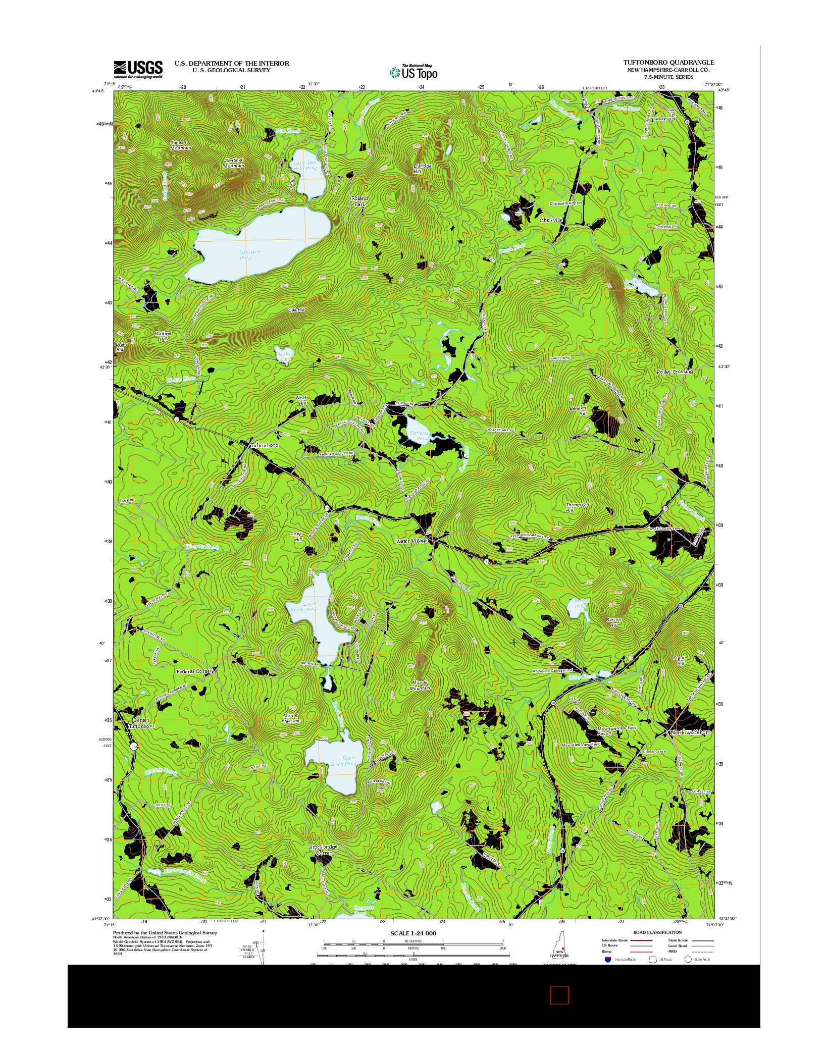 USGS US TOPO 7.5-MINUTE MAP FOR TUFTONBORO, NH 2012