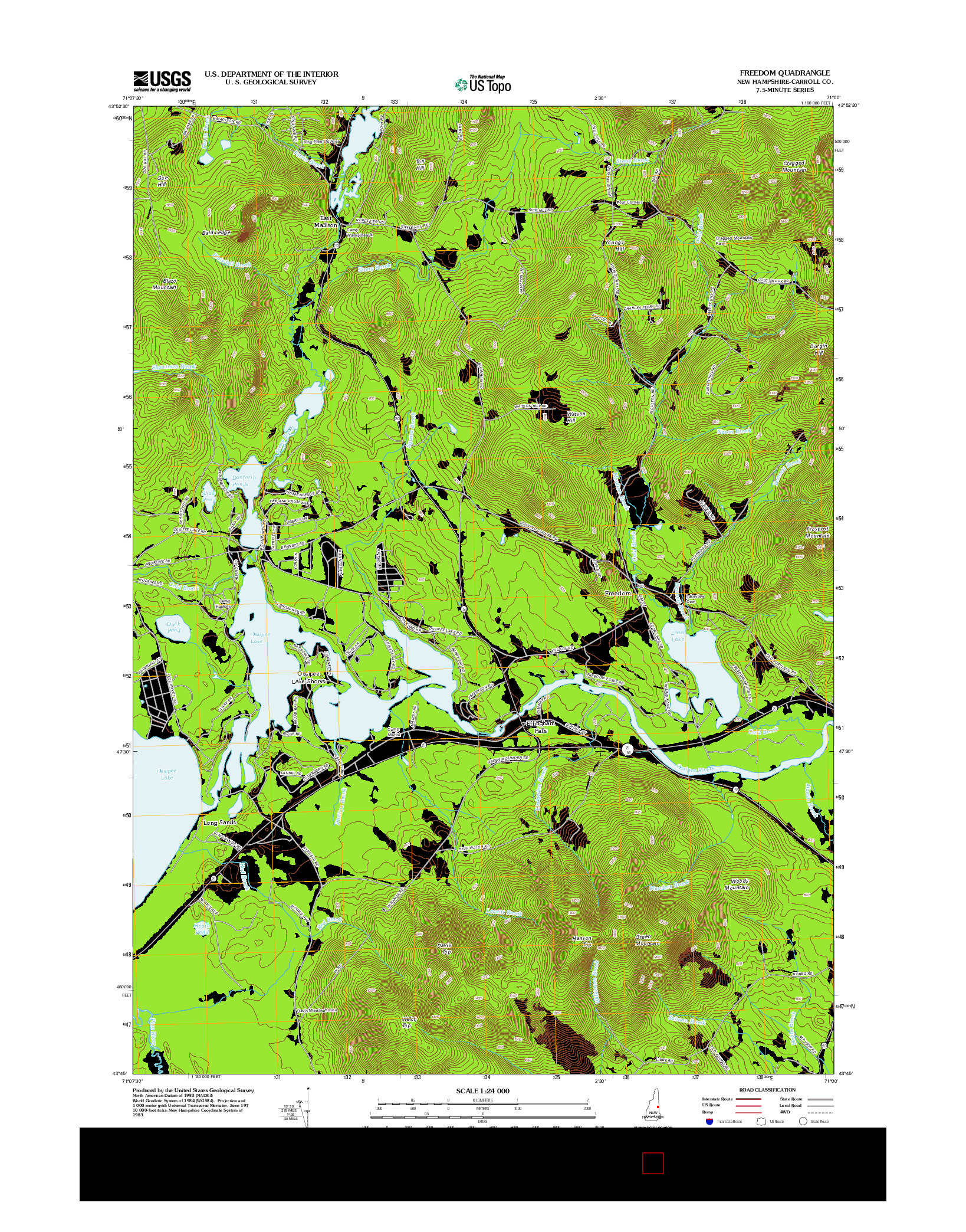 USGS US TOPO 7.5-MINUTE MAP FOR FREEDOM, NH 2012