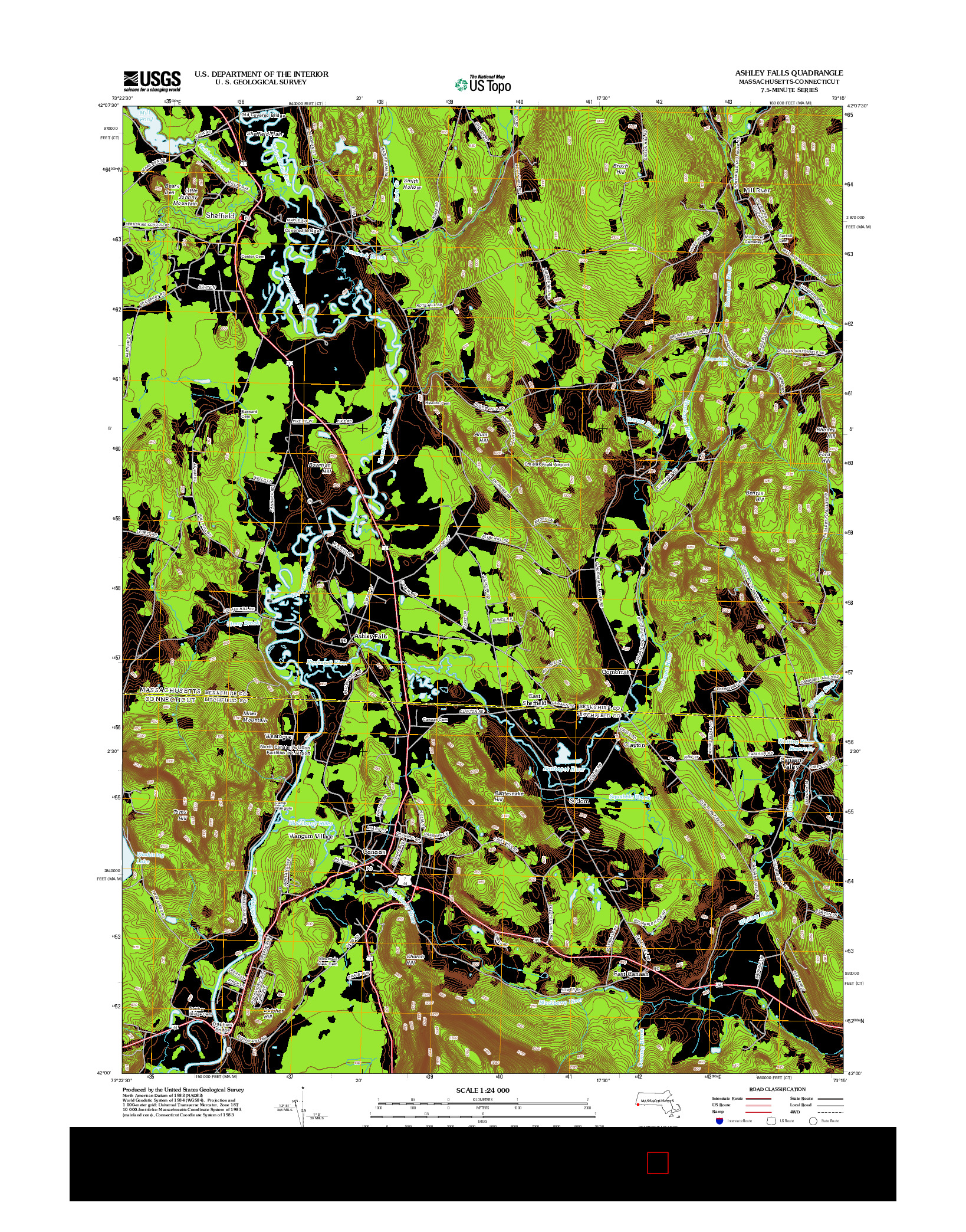 USGS US TOPO 7.5-MINUTE MAP FOR ASHLEY FALLS, MA-CT 2012