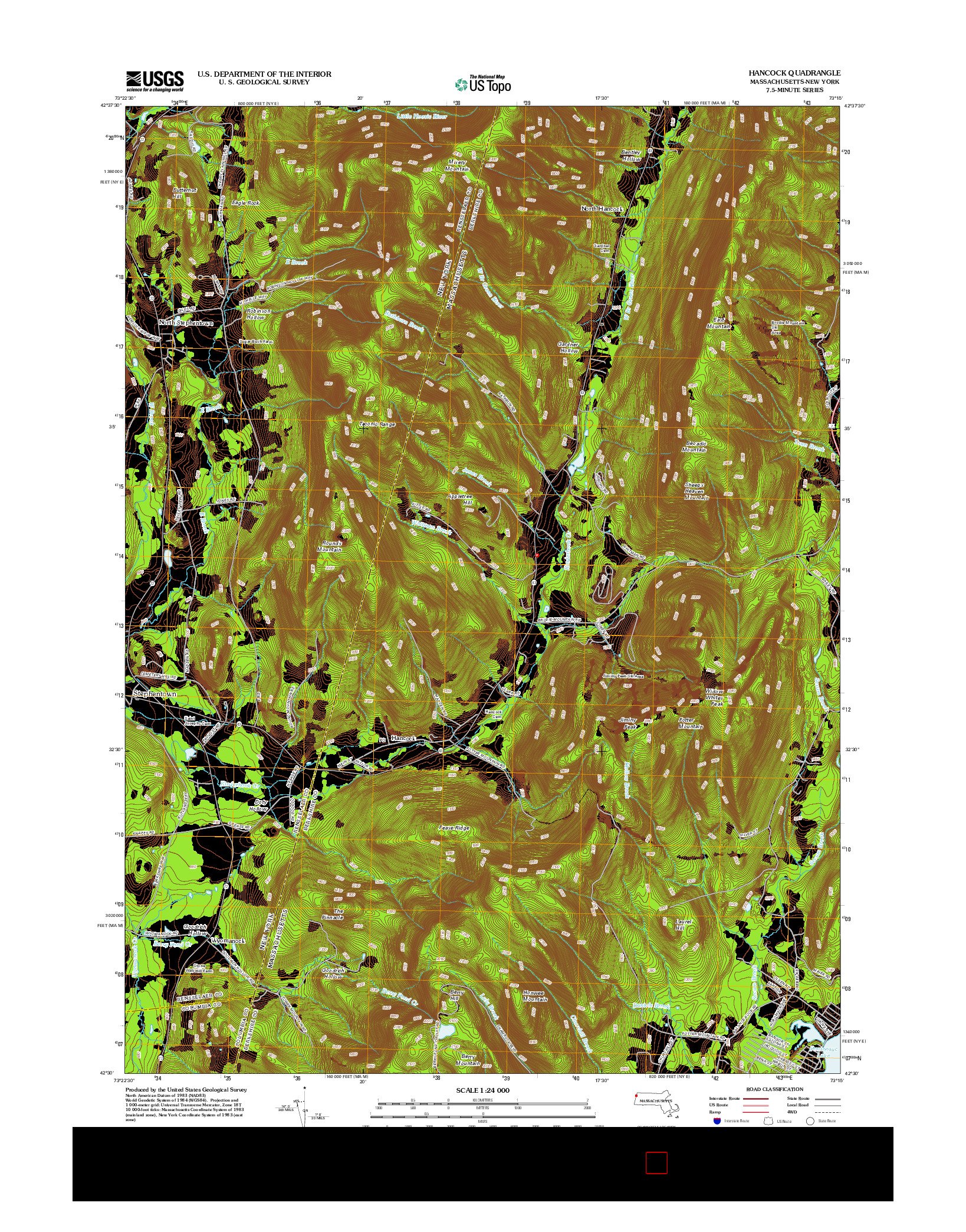 USGS US TOPO 7.5-MINUTE MAP FOR HANCOCK, MA-NY 2012