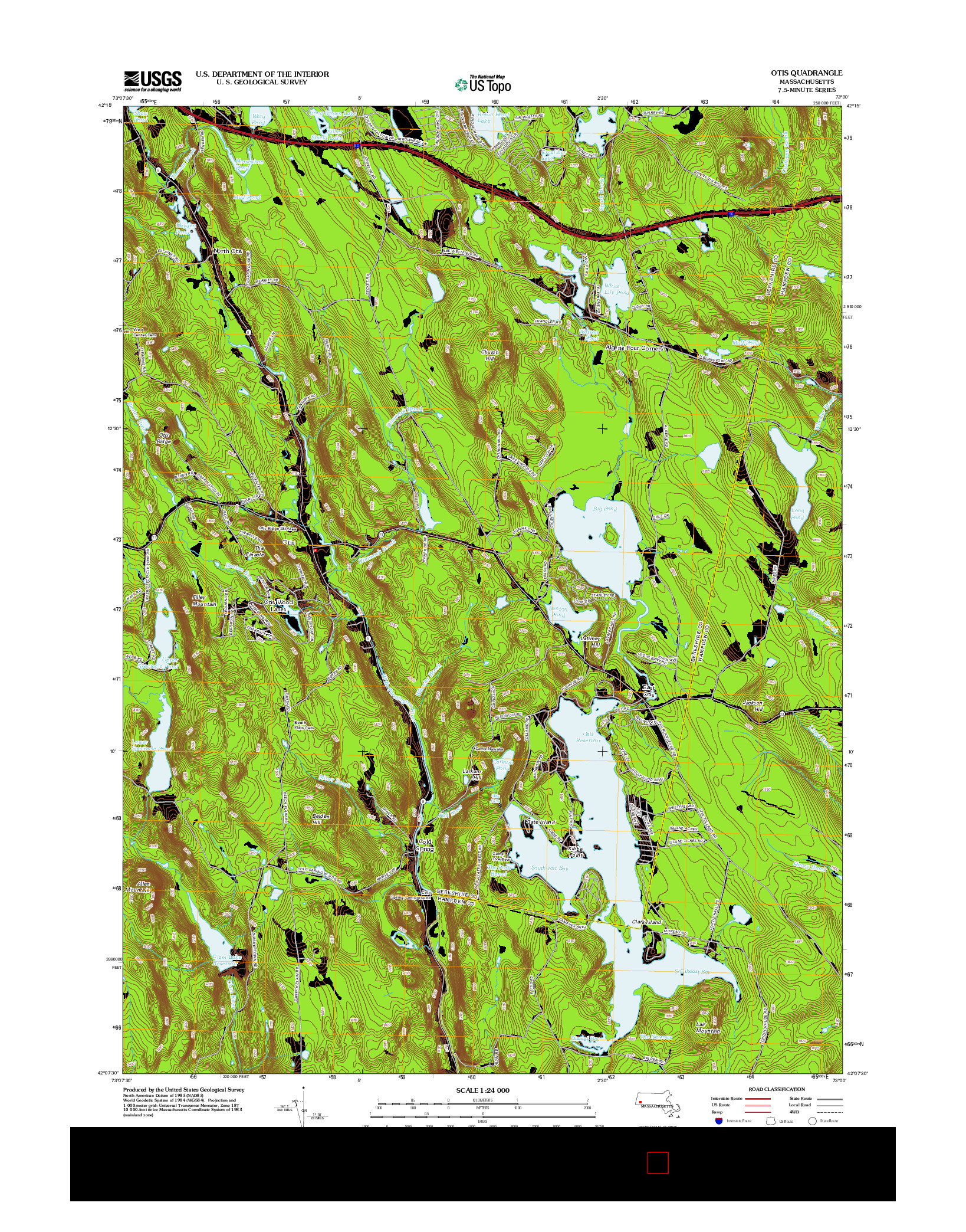 USGS US TOPO 7.5-MINUTE MAP FOR OTIS, MA 2012