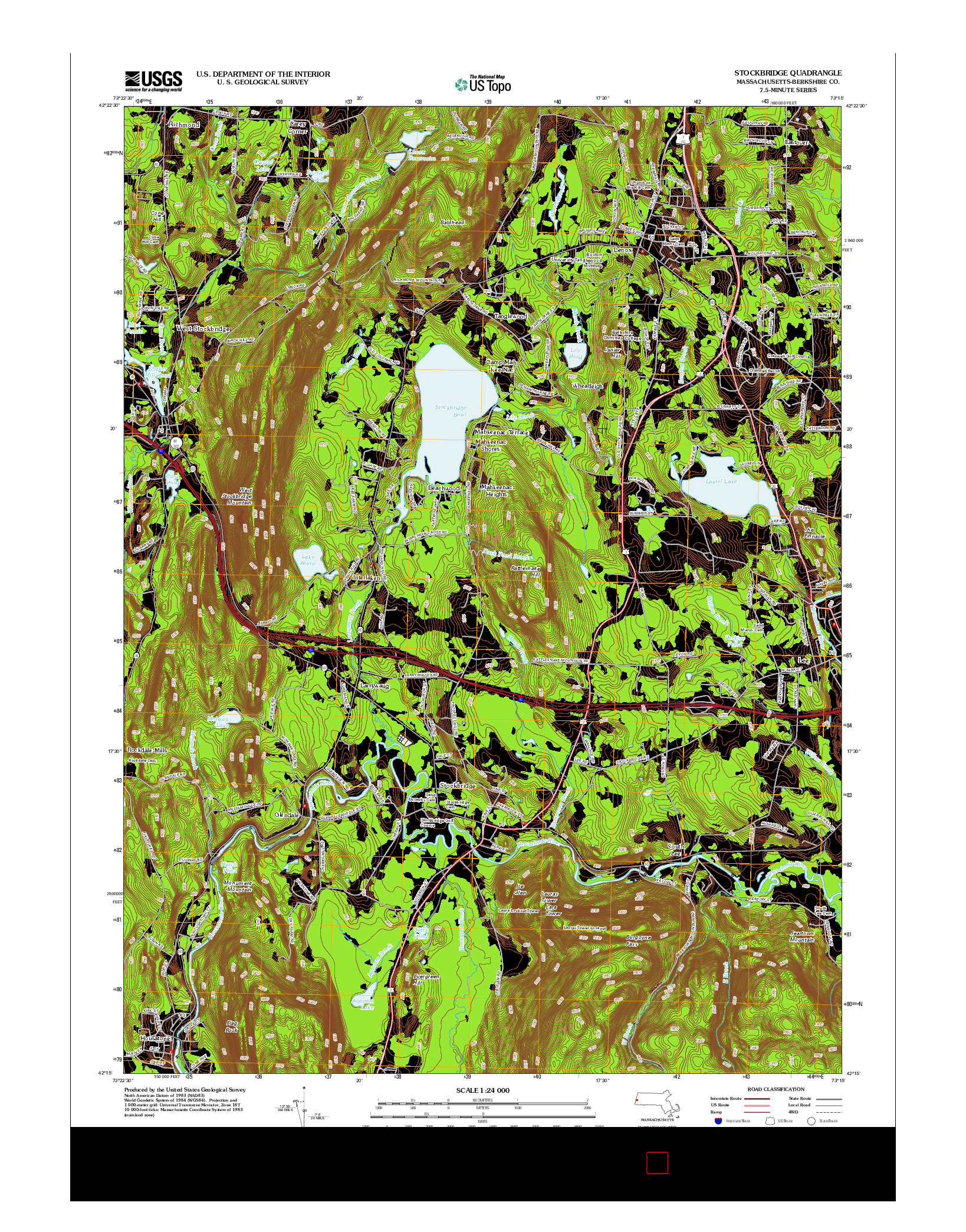 USGS US TOPO 7.5-MINUTE MAP FOR STOCKBRIDGE, MA 2012
