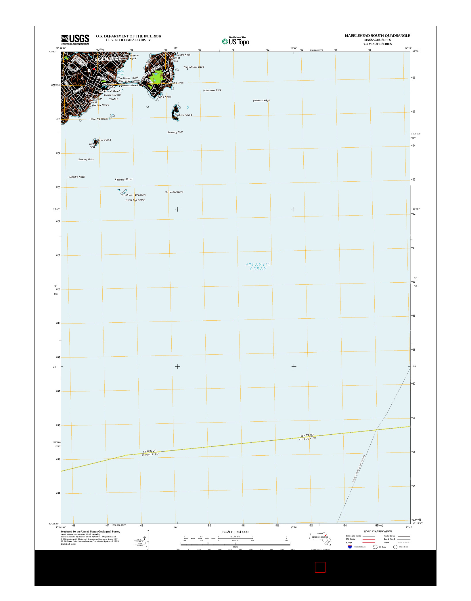 USGS US TOPO 7.5-MINUTE MAP FOR MARBLEHEAD SOUTH, MA 2012