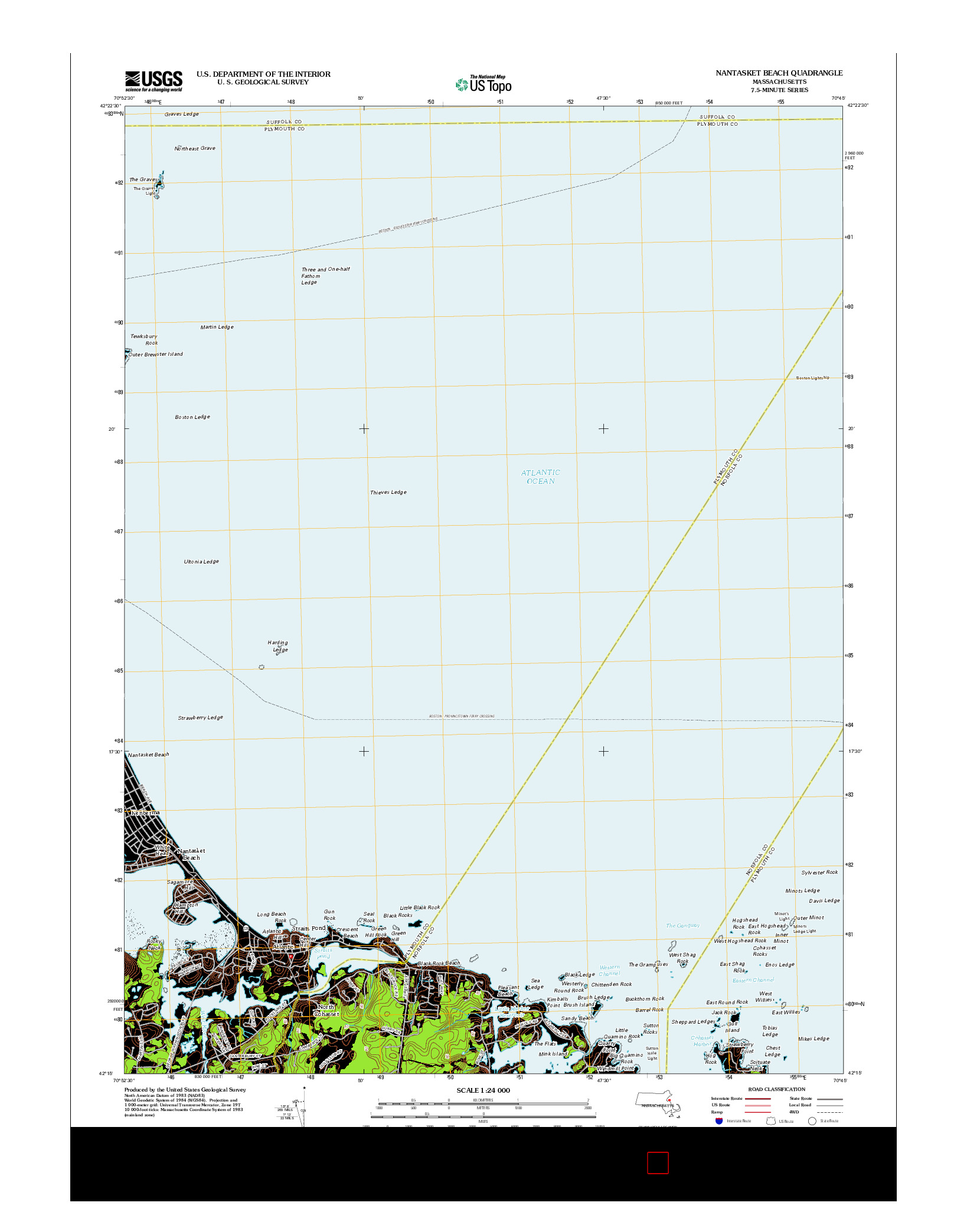 USGS US TOPO 7.5-MINUTE MAP FOR NANTASKET BEACH, MA 2012