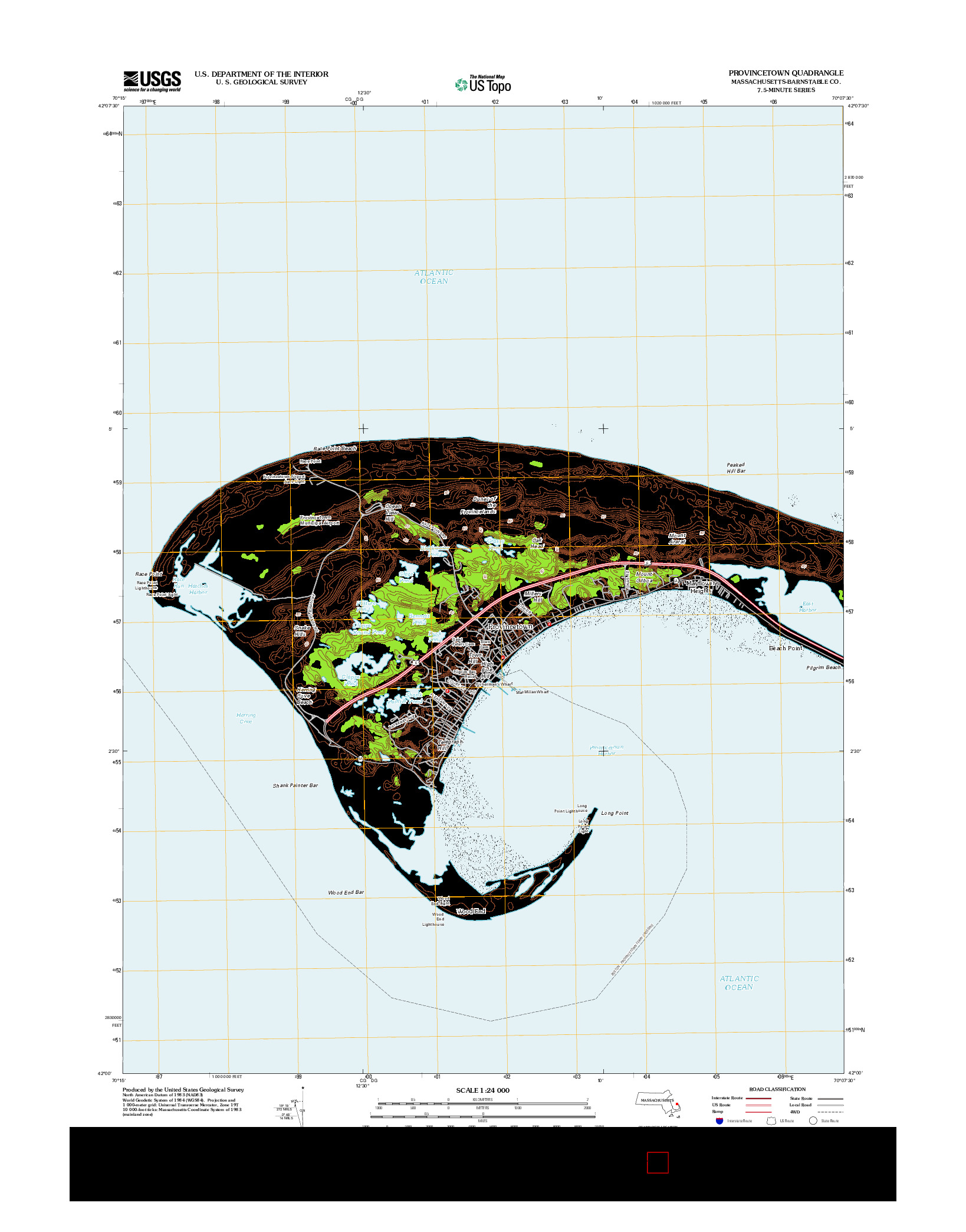 USGS US TOPO 7.5-MINUTE MAP FOR PROVINCETOWN, MA 2012