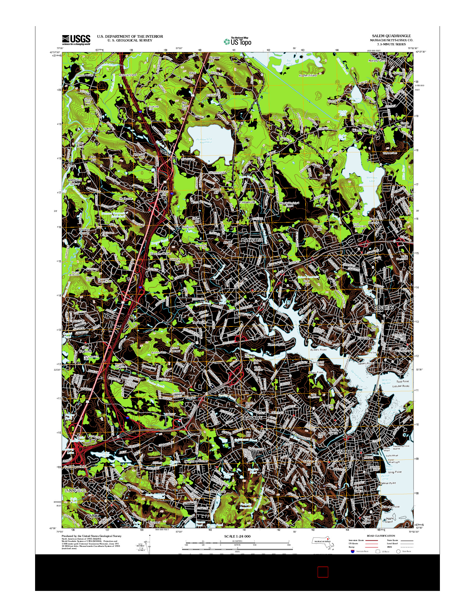 USGS US TOPO 7.5-MINUTE MAP FOR SALEM, MA 2012