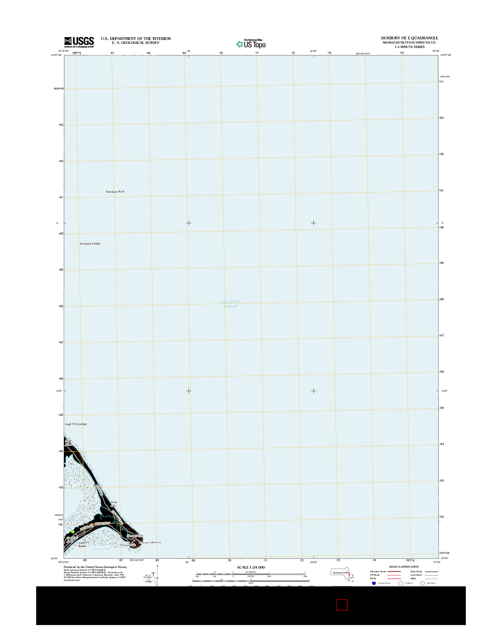 USGS US TOPO 7.5-MINUTE MAP FOR DUXBURY OE E, MA 2012
