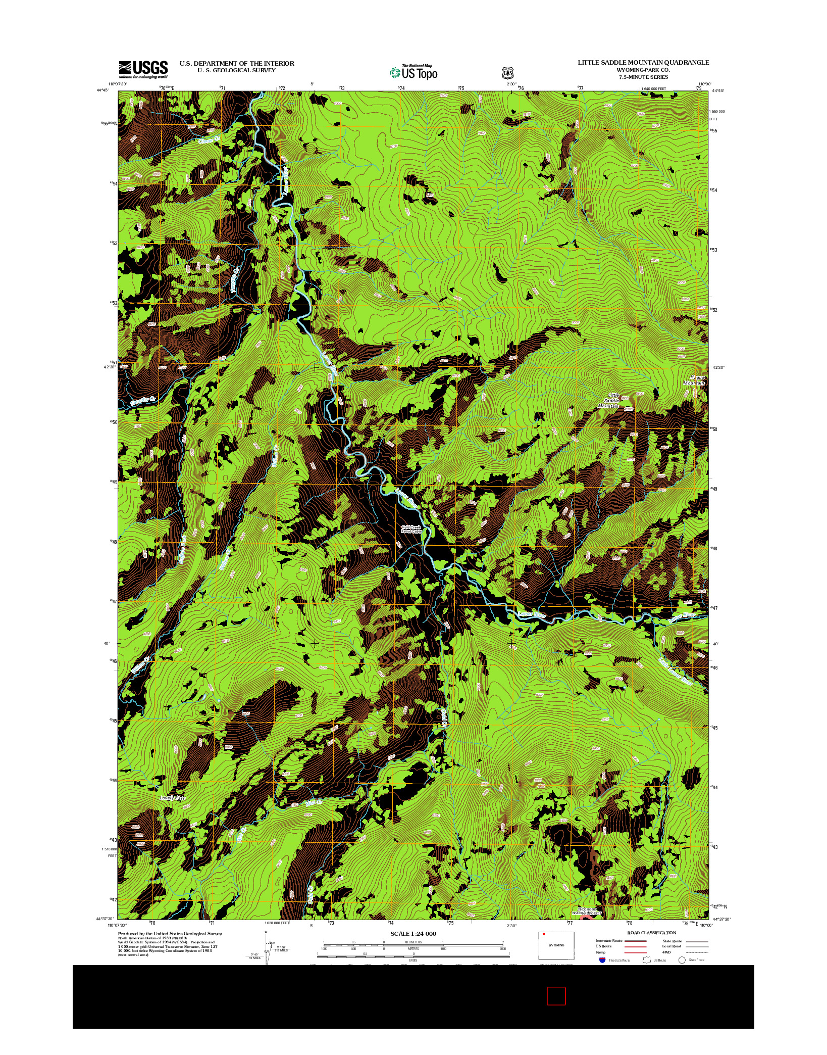 USGS US TOPO 7.5-MINUTE MAP FOR LITTLE SADDLE MOUNTAIN, WY 2012