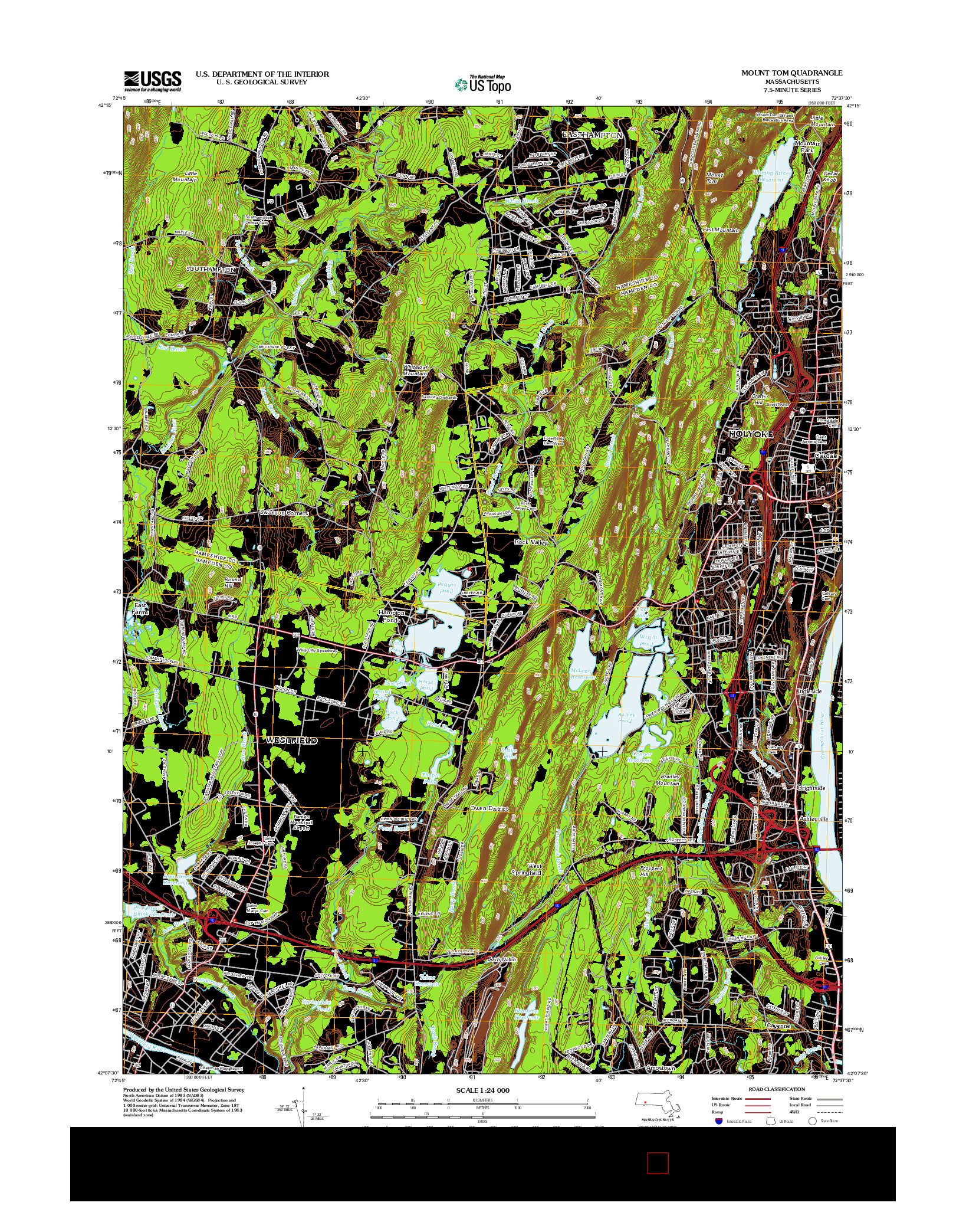 USGS US TOPO 7.5-MINUTE MAP FOR MOUNT TOM, MA 2012