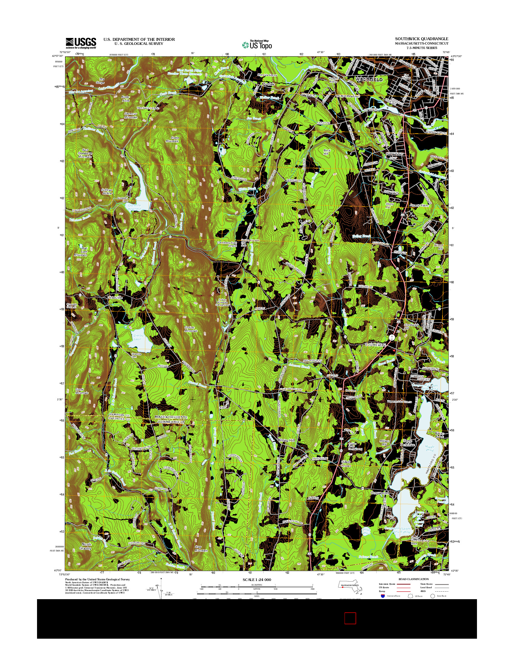 USGS US TOPO 7.5-MINUTE MAP FOR SOUTHWICK, MA-CT 2012