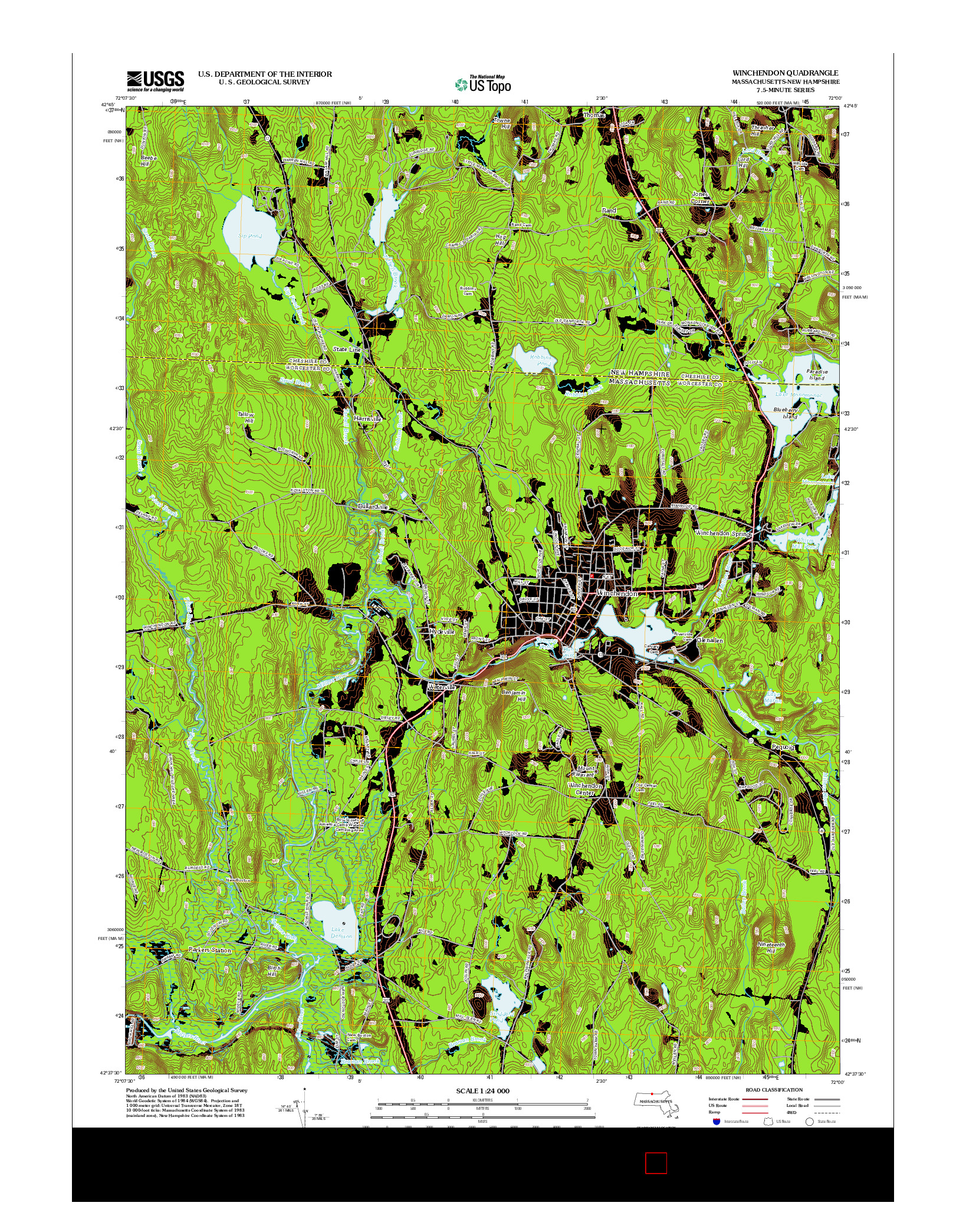 USGS US TOPO 7.5-MINUTE MAP FOR WINCHENDON, MA-NH 2012