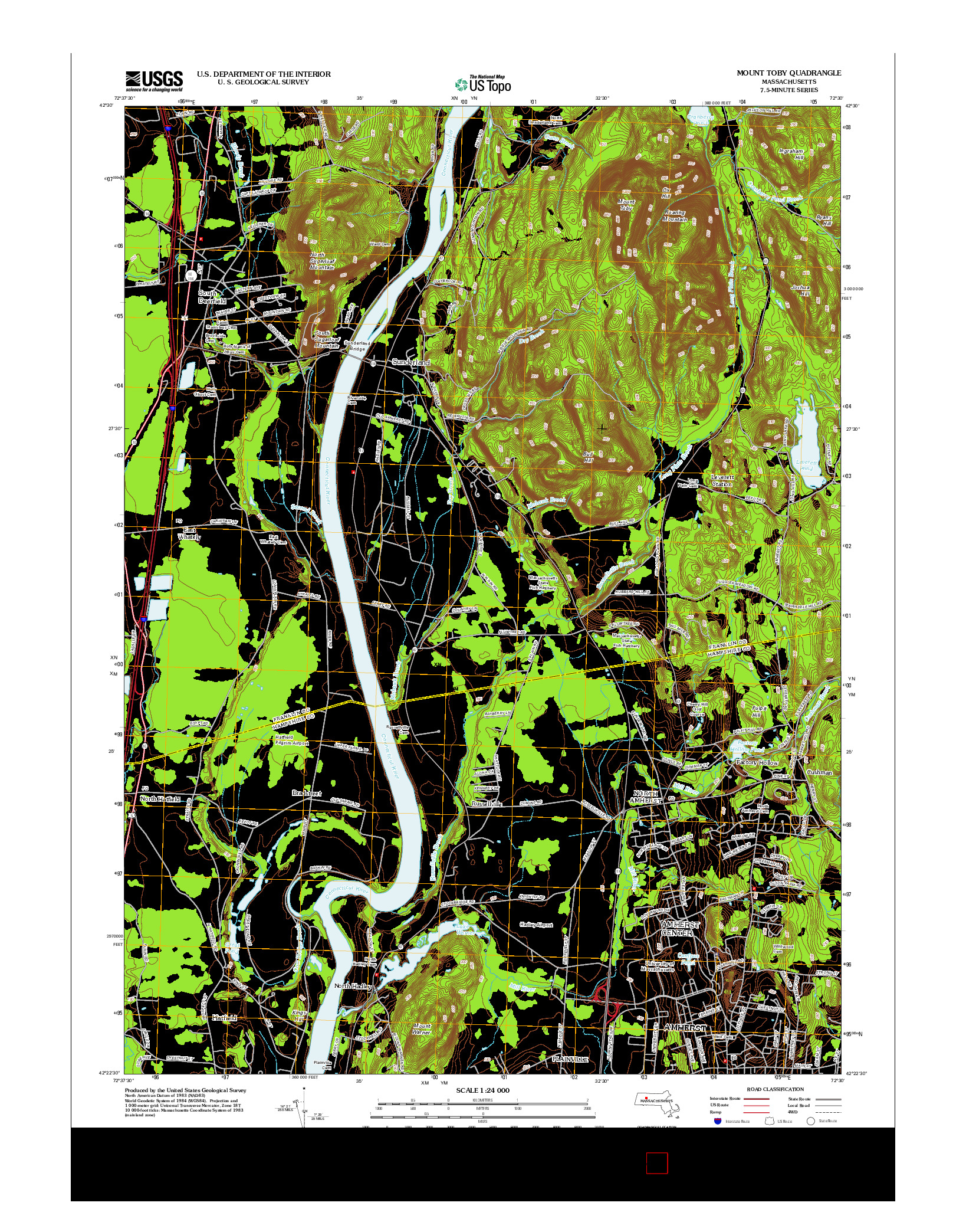 USGS US TOPO 7.5-MINUTE MAP FOR MOUNT TOBY, MA 2012