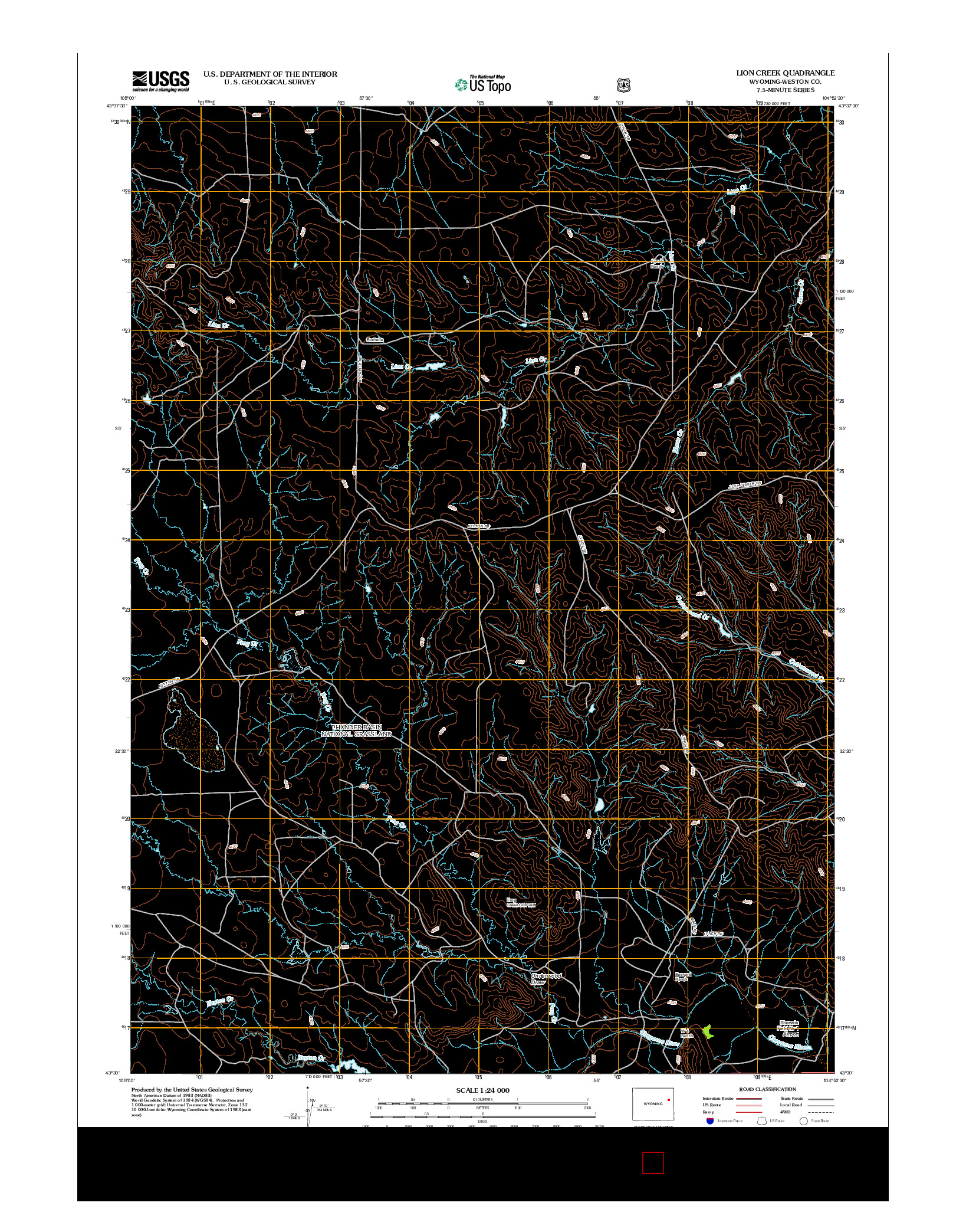 USGS US TOPO 7.5-MINUTE MAP FOR LION CREEK, WY 2012