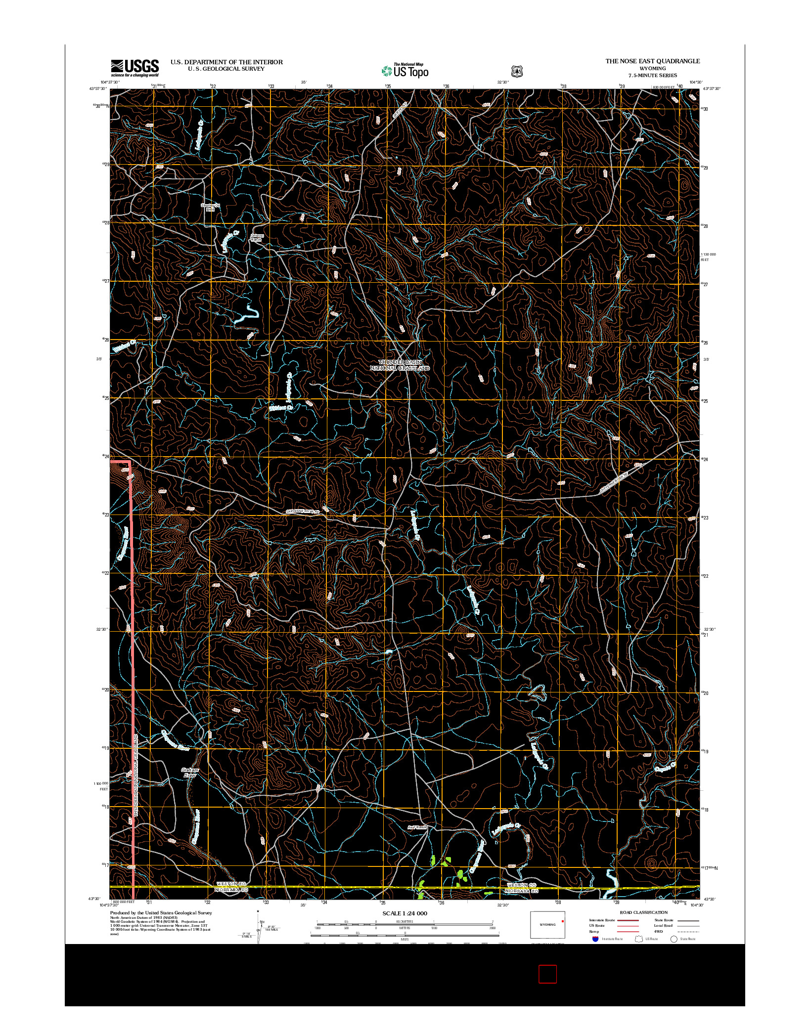 USGS US TOPO 7.5-MINUTE MAP FOR THE NOSE EAST, WY 2012