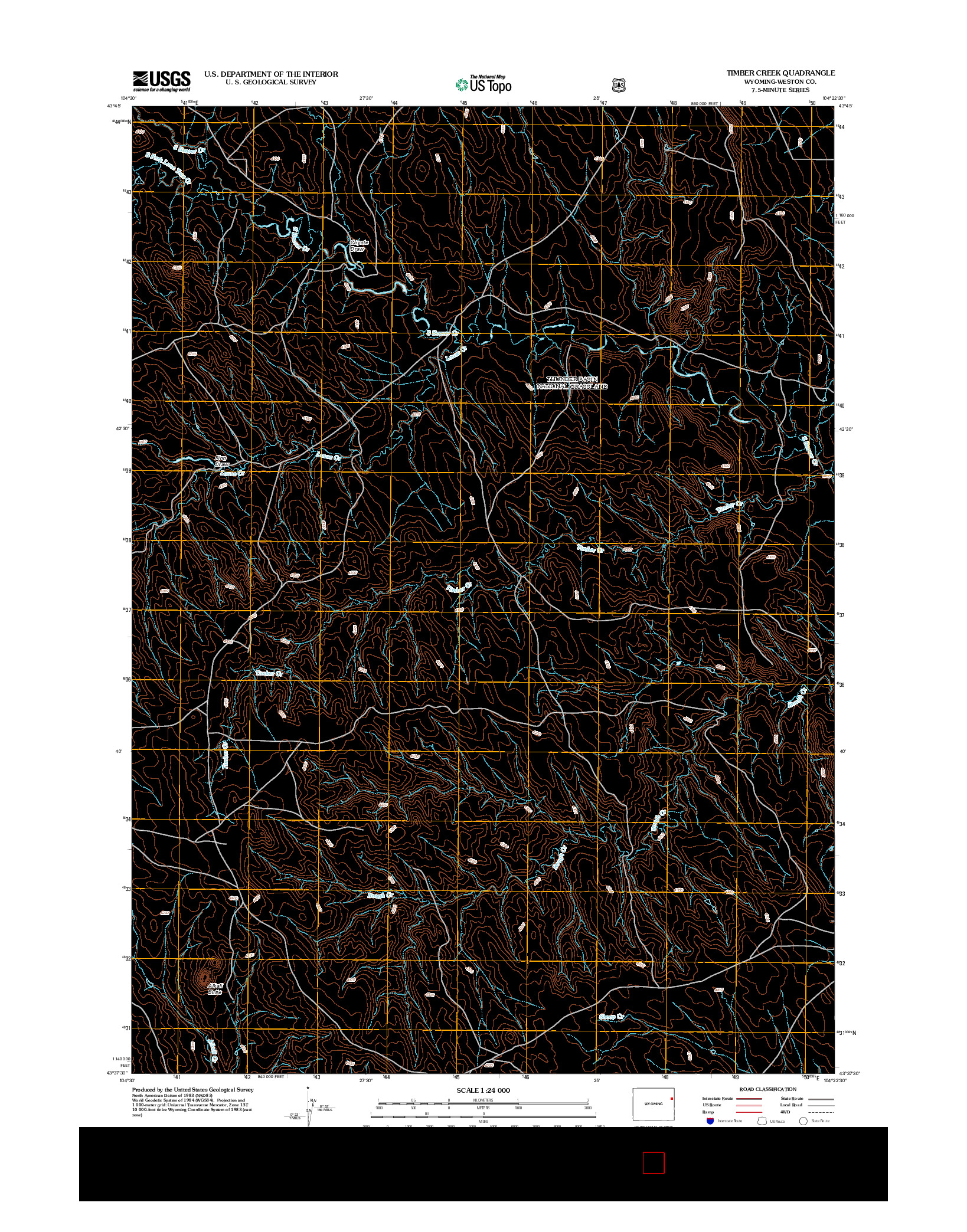 USGS US TOPO 7.5-MINUTE MAP FOR TIMBER CREEK, WY 2012