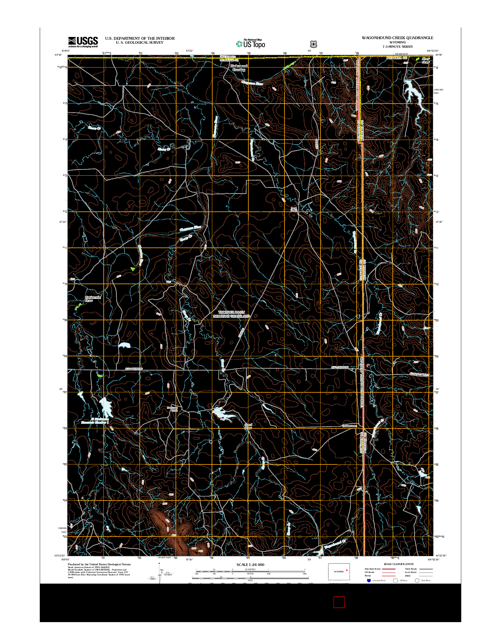 USGS US TOPO 7.5-MINUTE MAP FOR WAGONHOUND CREEK, WY 2012