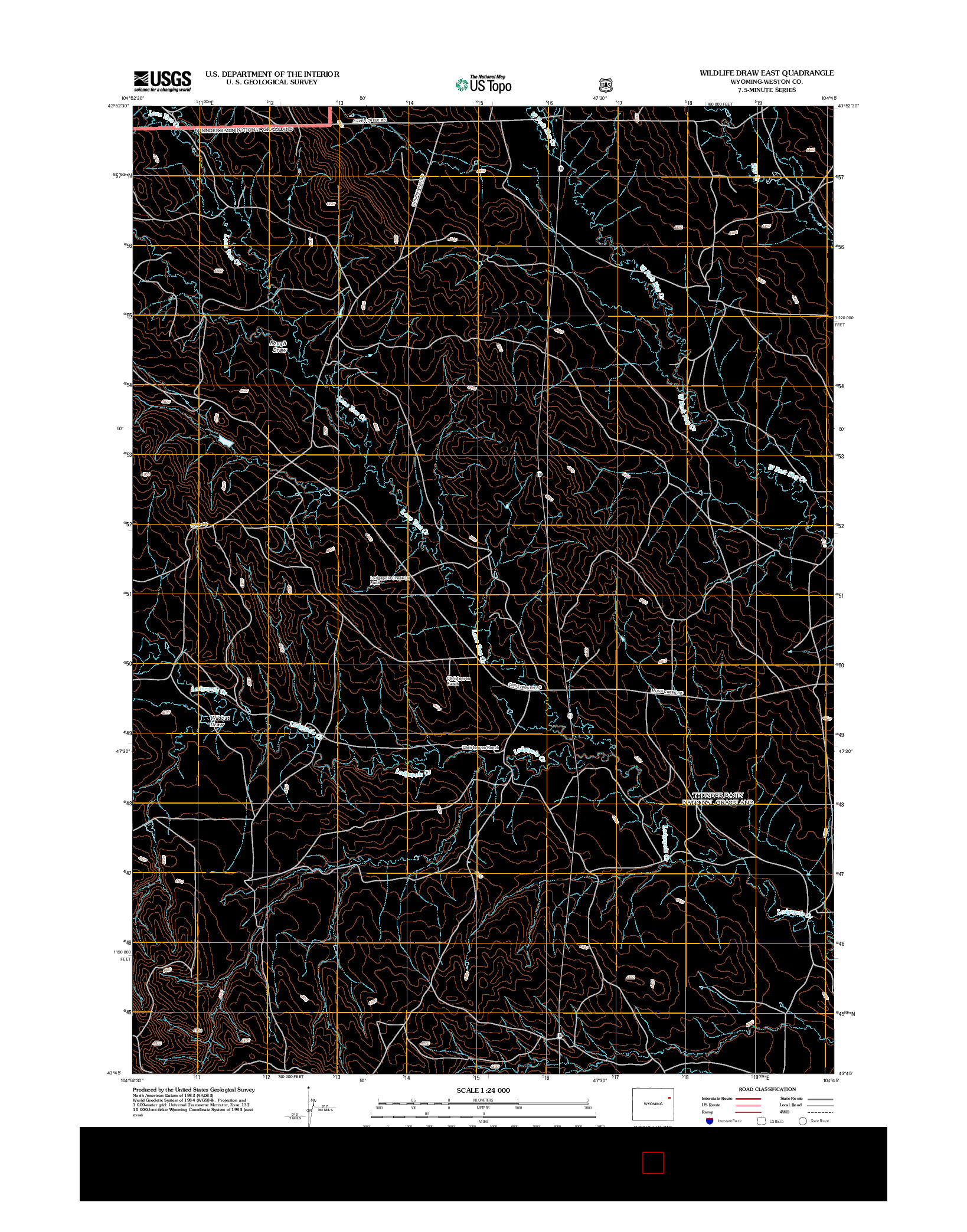 USGS US TOPO 7.5-MINUTE MAP FOR WILDLIFE DRAW EAST, WY 2012