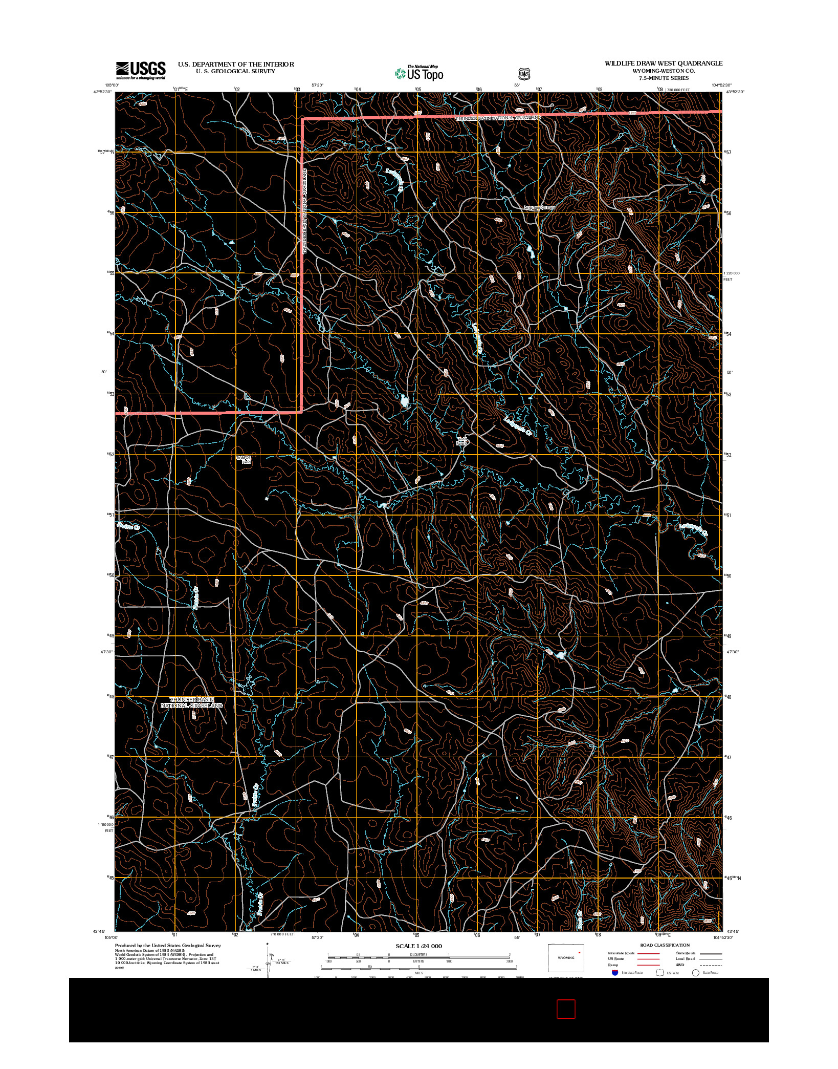 USGS US TOPO 7.5-MINUTE MAP FOR WILDLIFE DRAW WEST, WY 2012